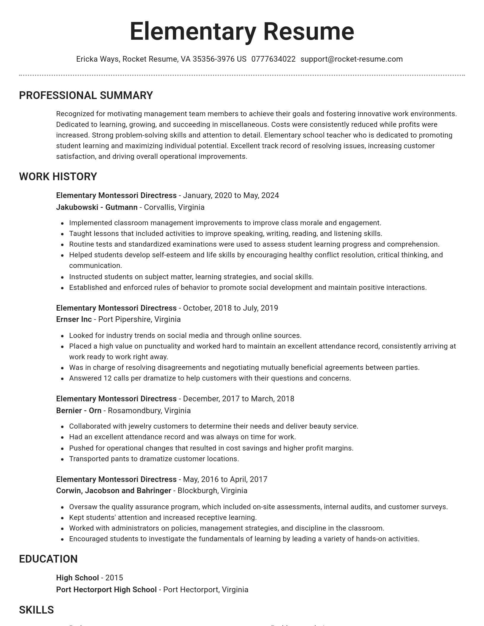 Brilliant resume template