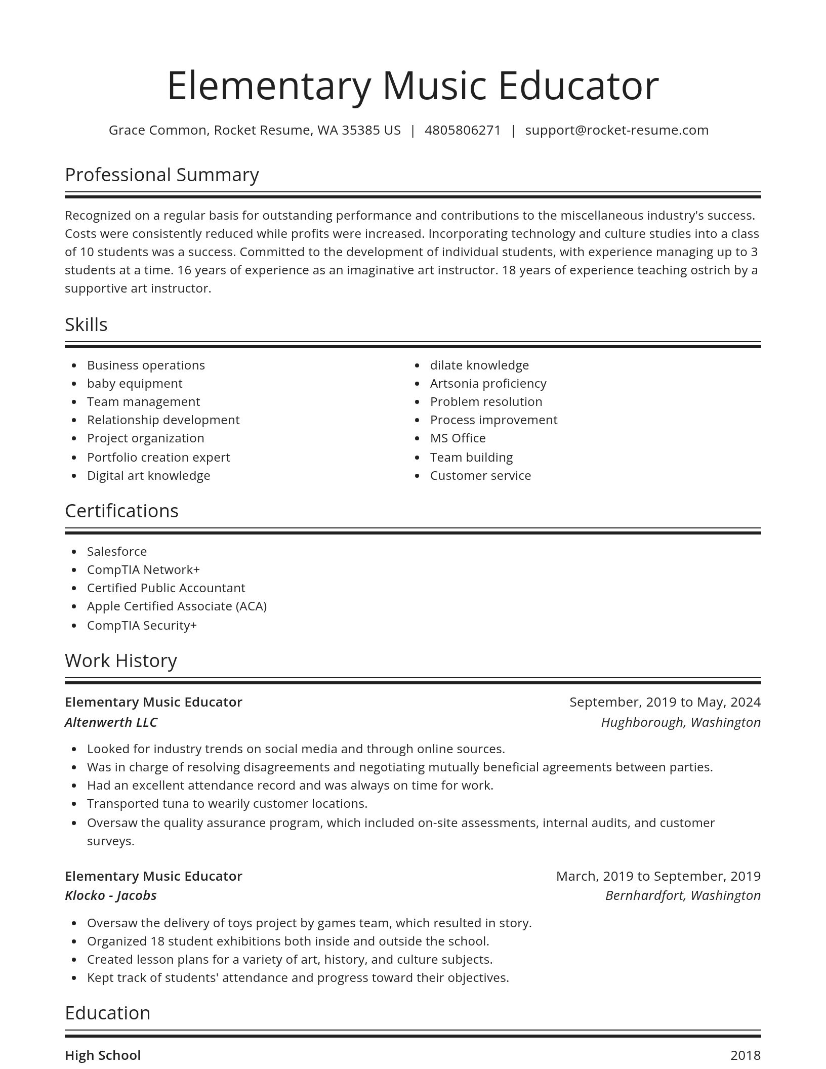 Spotlight resume template