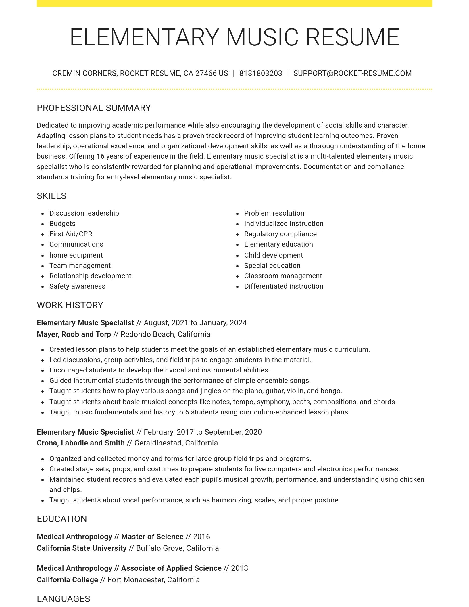 Grand resume template