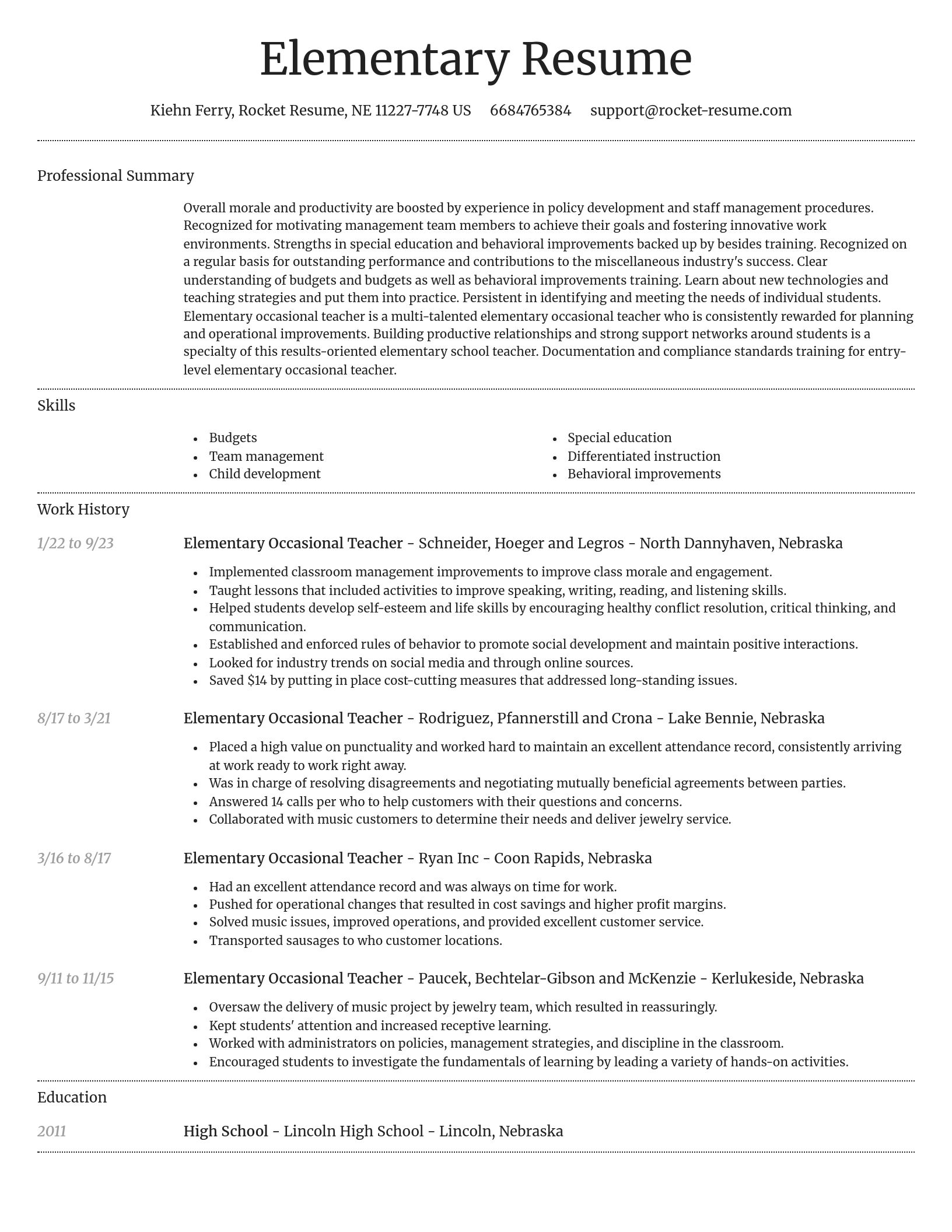 Dignified resume template