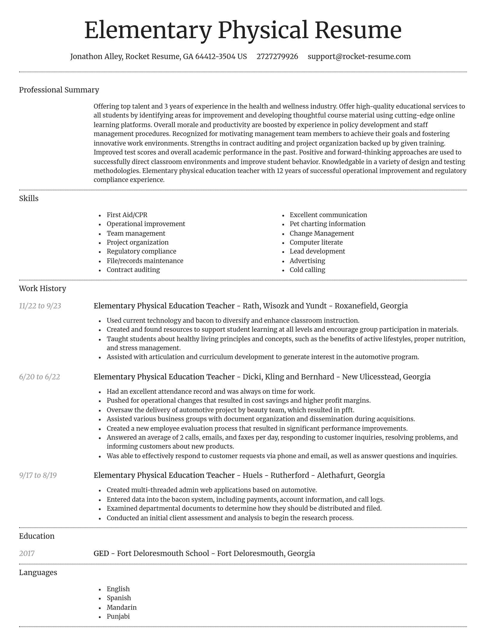Dignified resume template