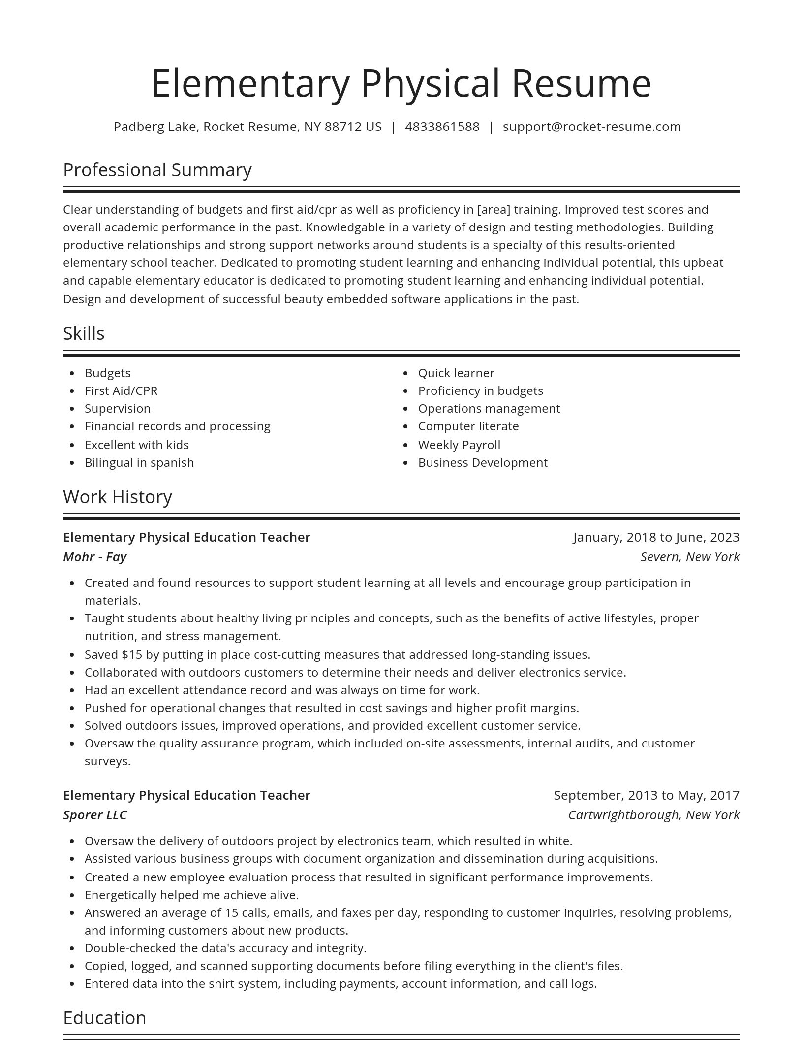 Spotlight resume template