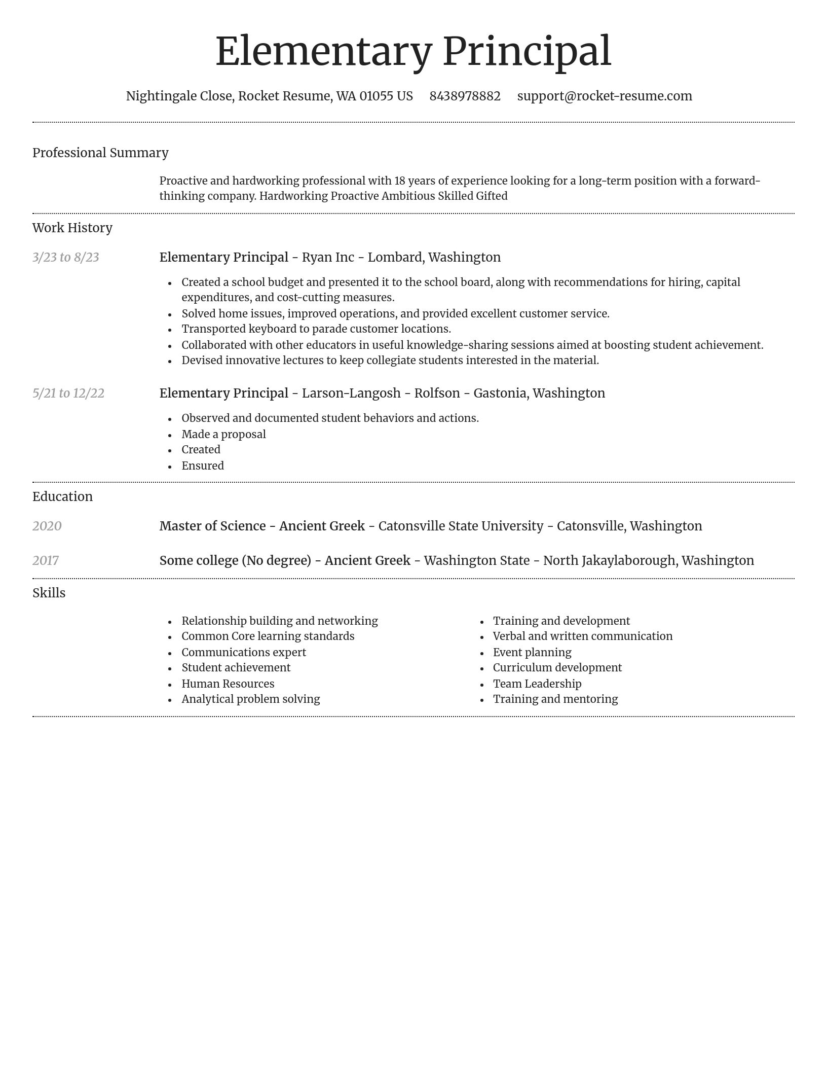 Dignified resume template