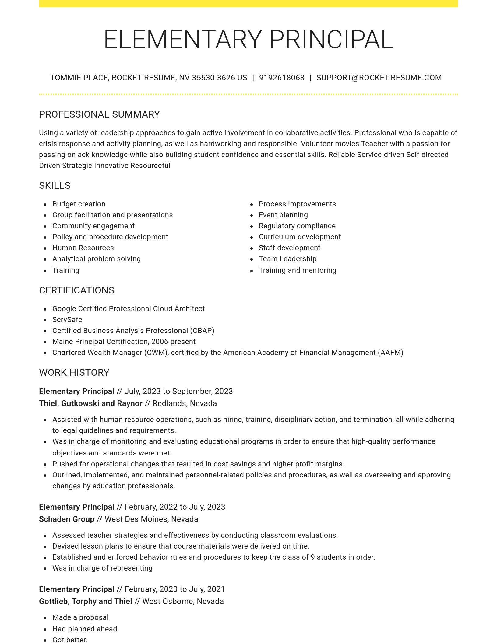 Grand resume template