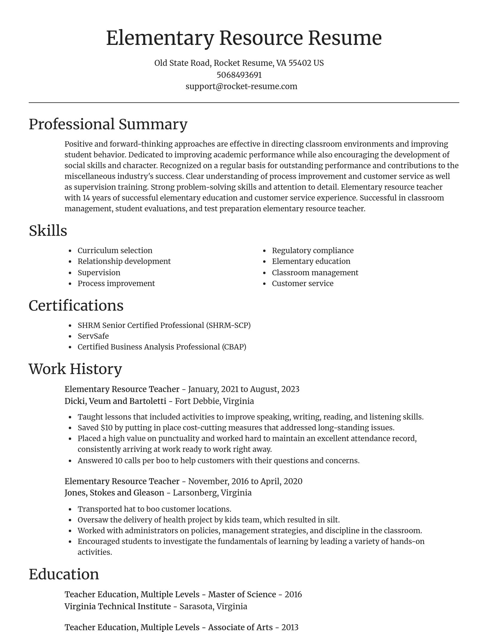 Focal Point resume template