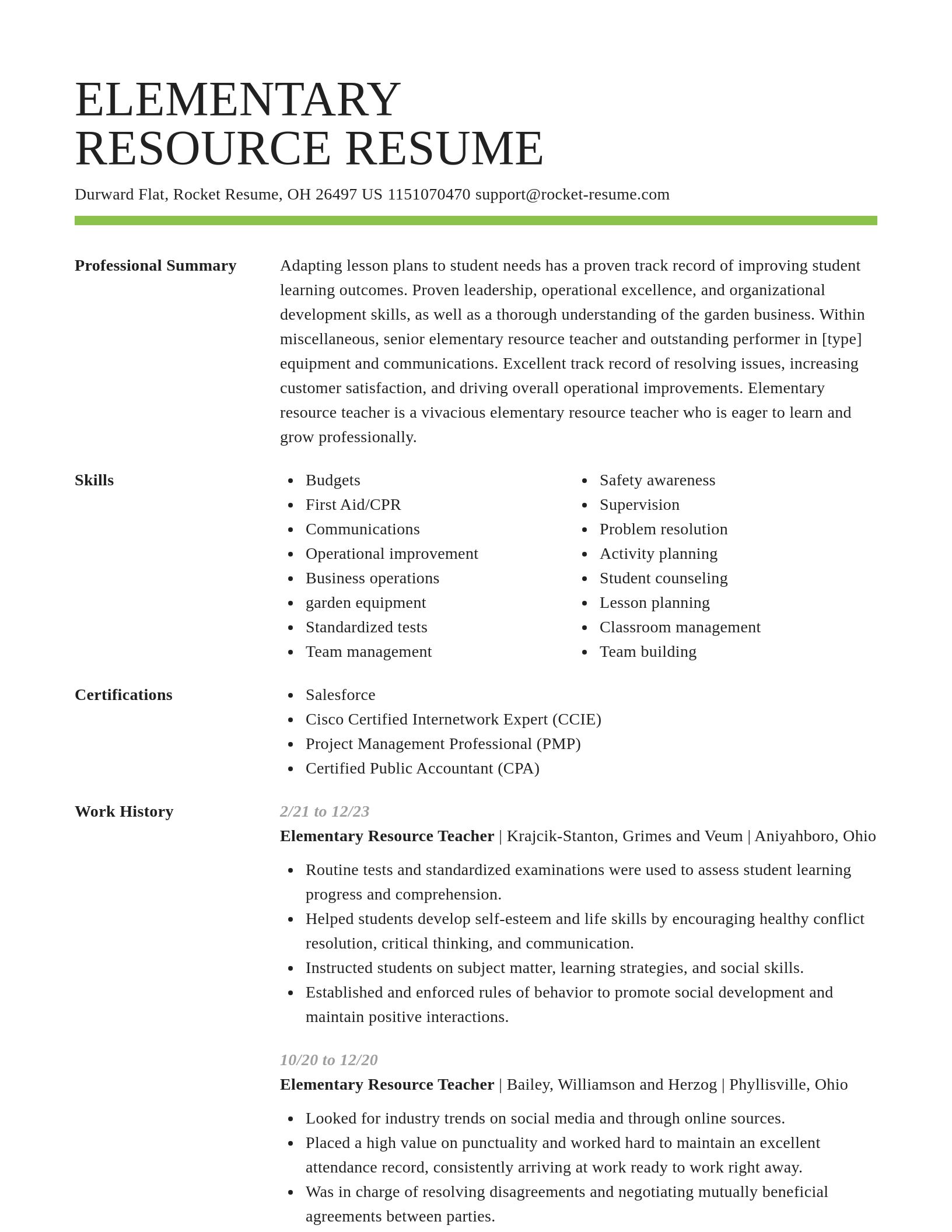 Smart resume template