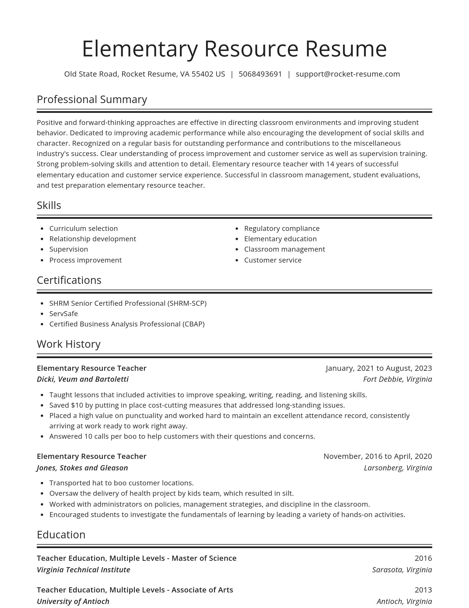 Spotlight resume template