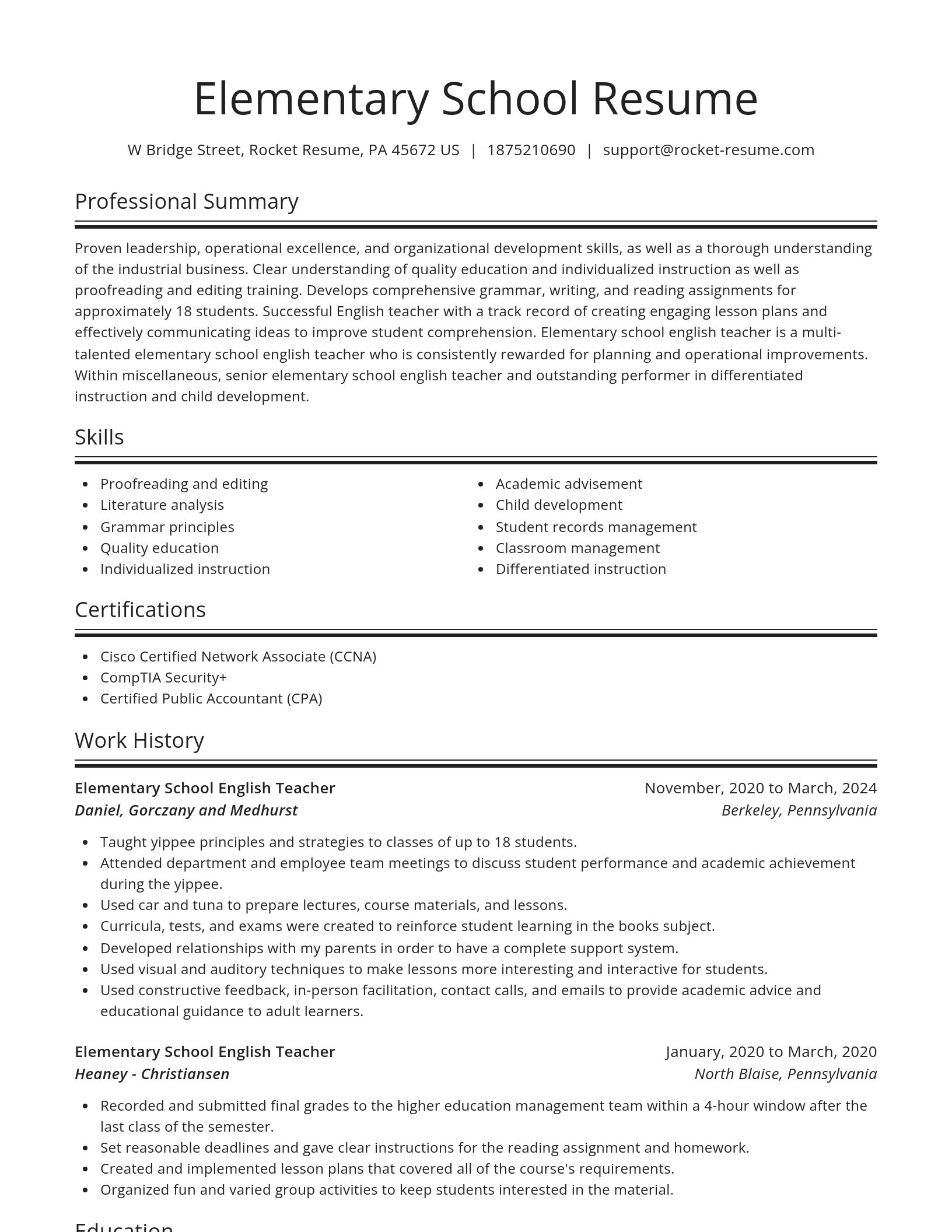 Spotlight resume template