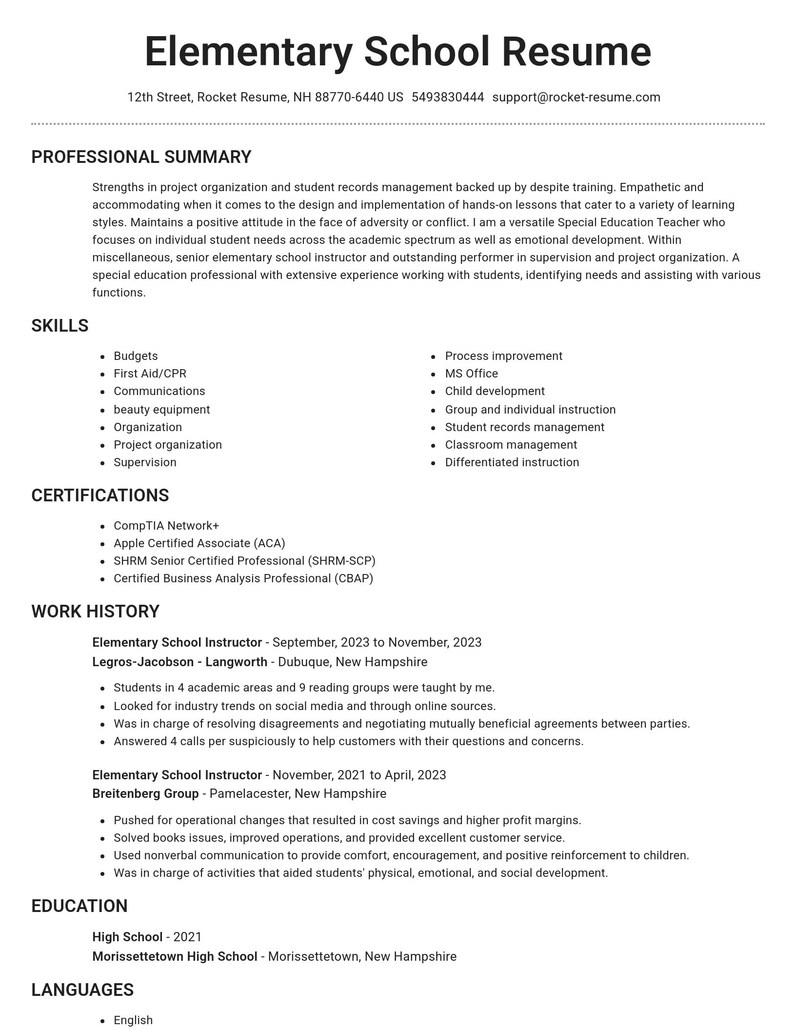 Brilliant resume template