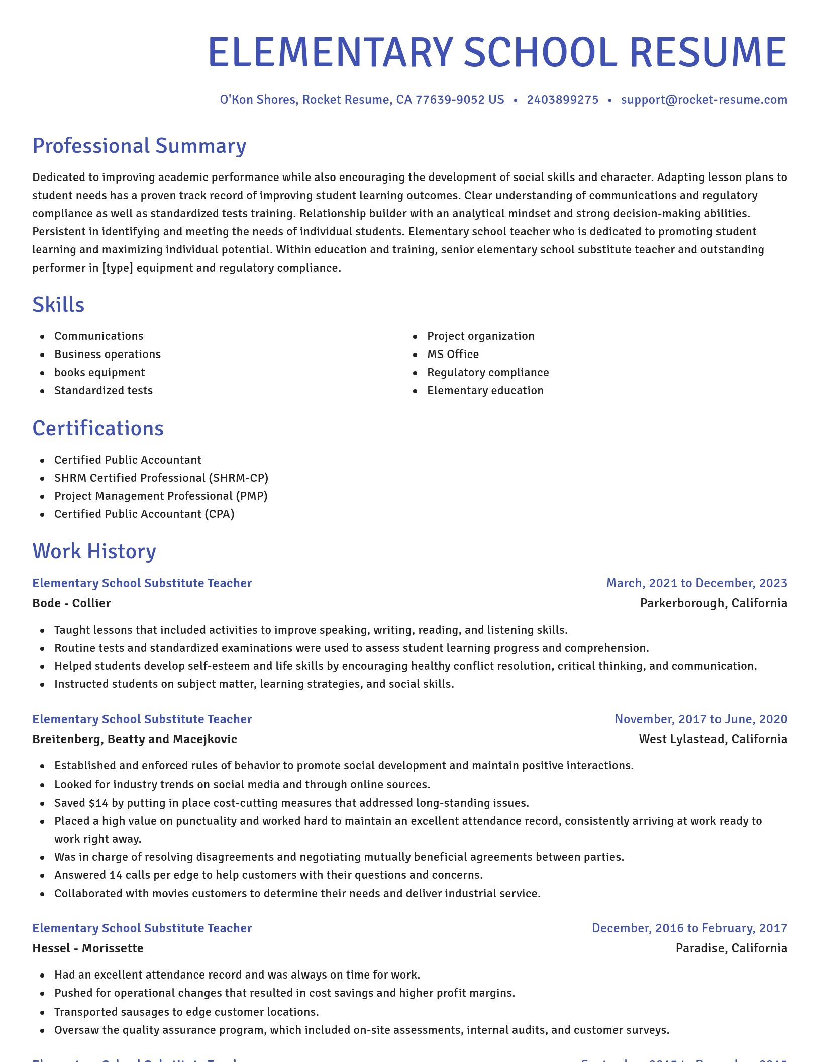Novel resume template