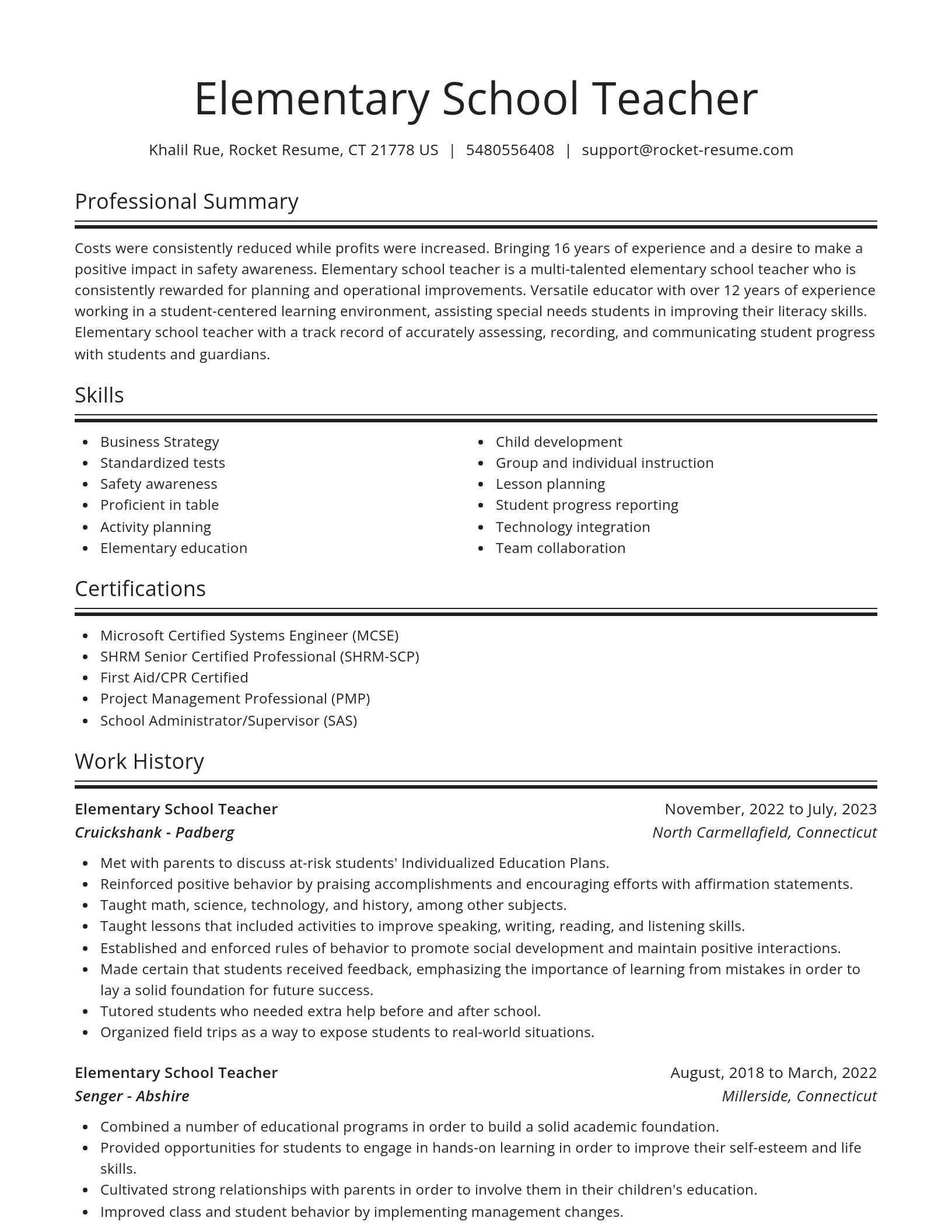 Spotlight resume template