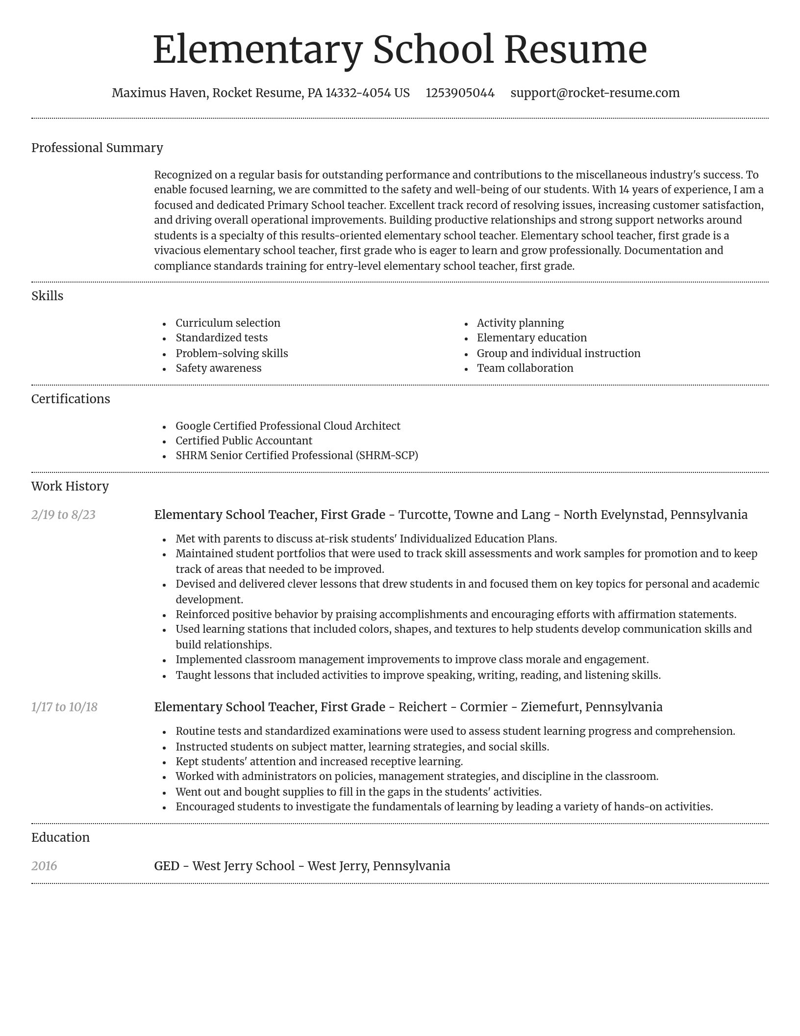 Dignified resume template
