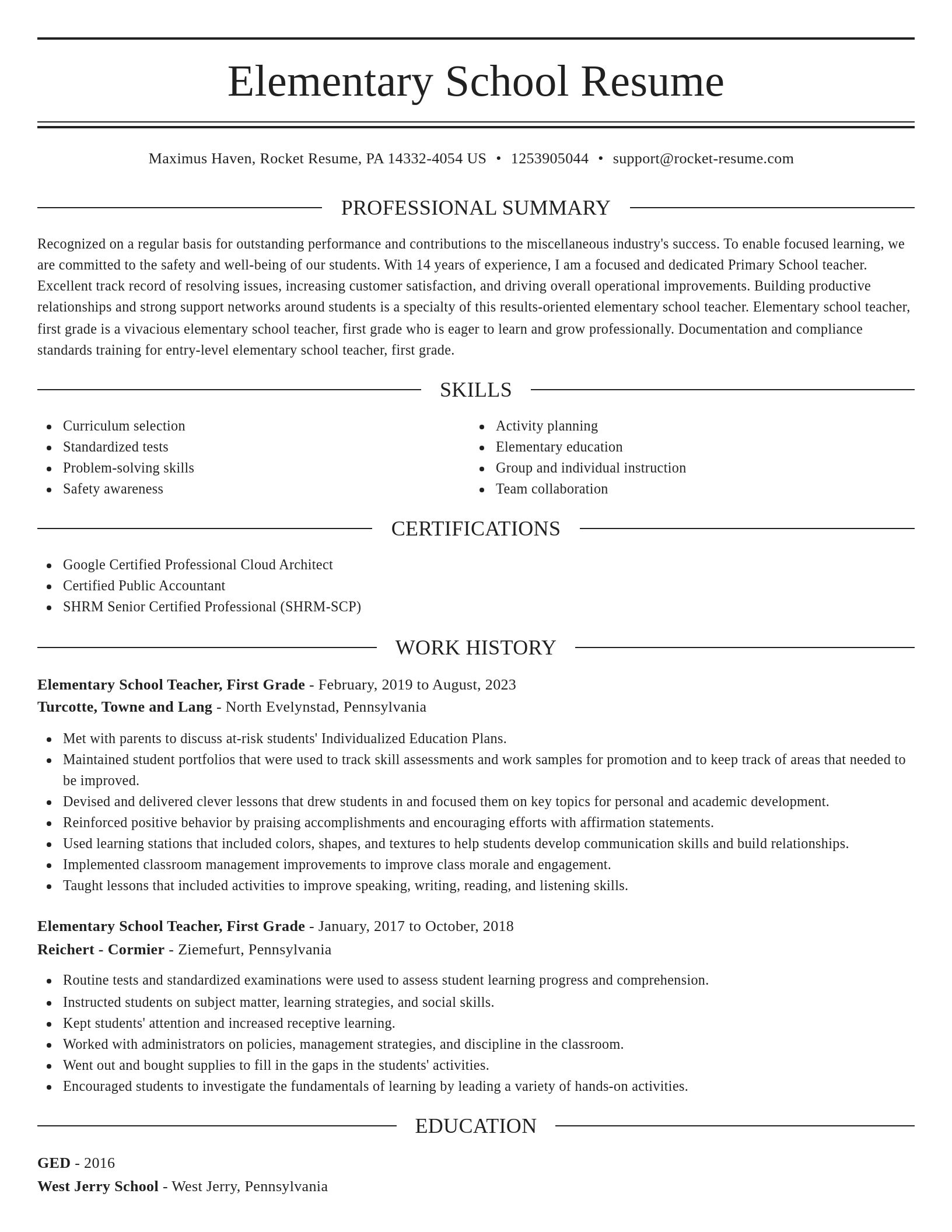 Elegant resume template