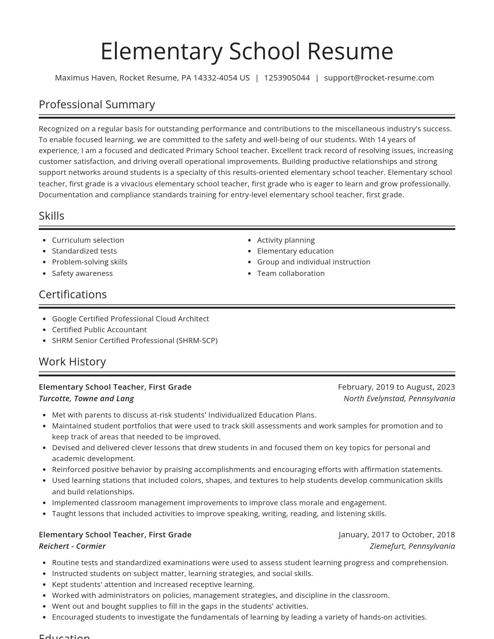 Spotlight resume template