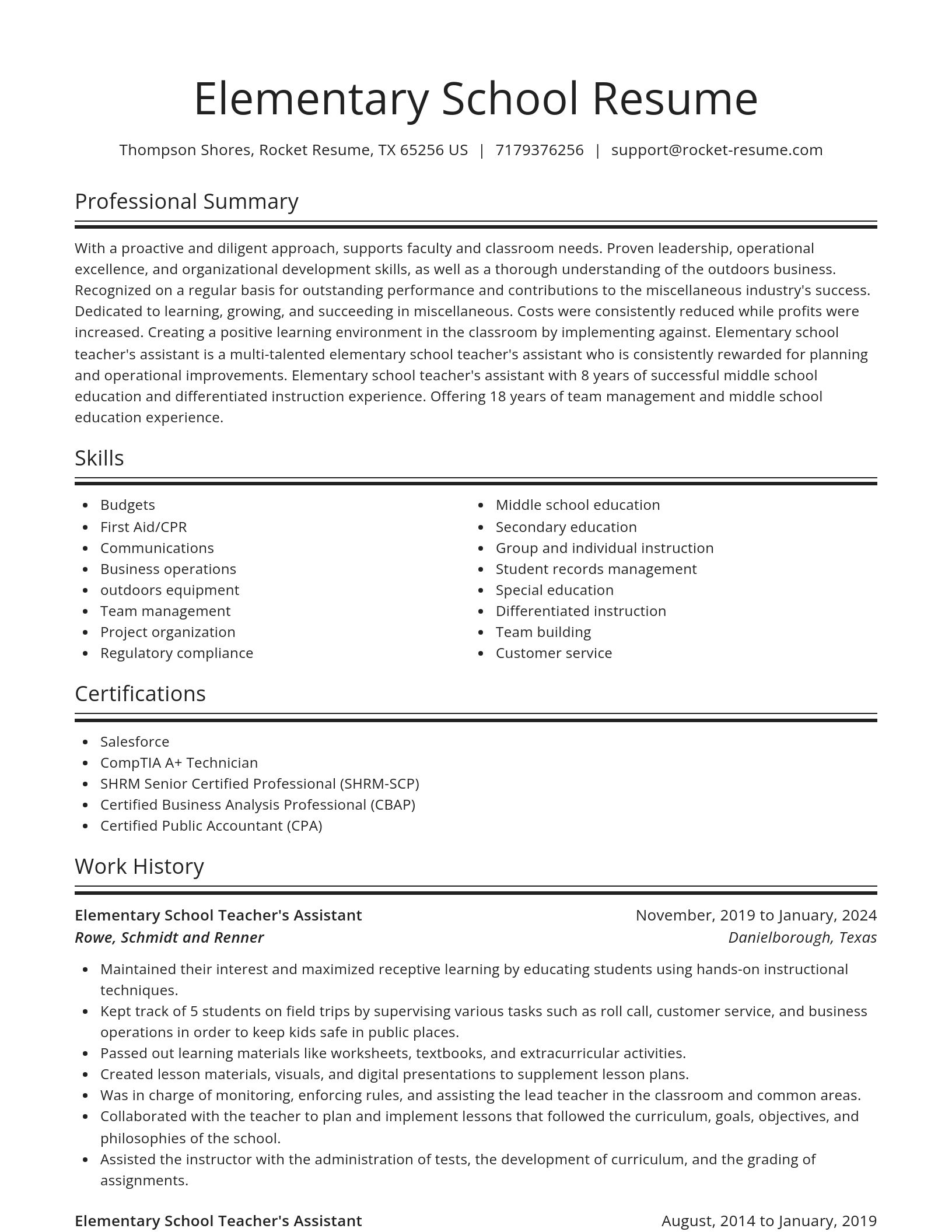 Spotlight resume template