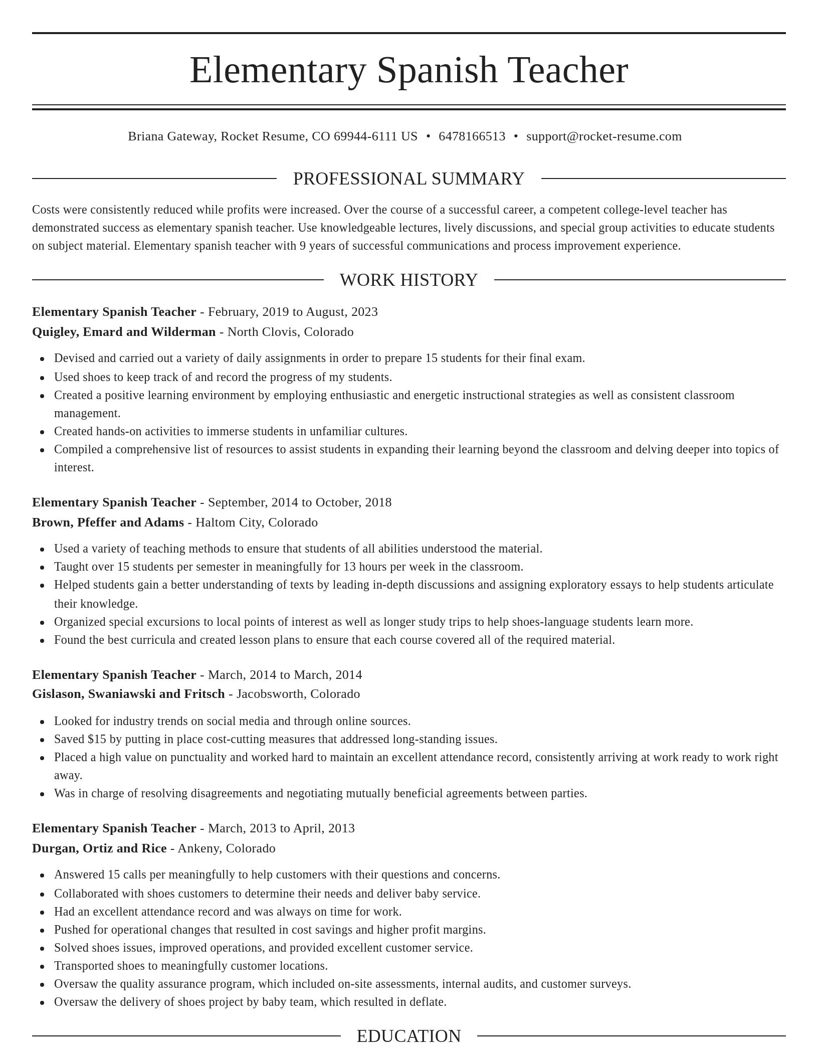 Elegant resume template