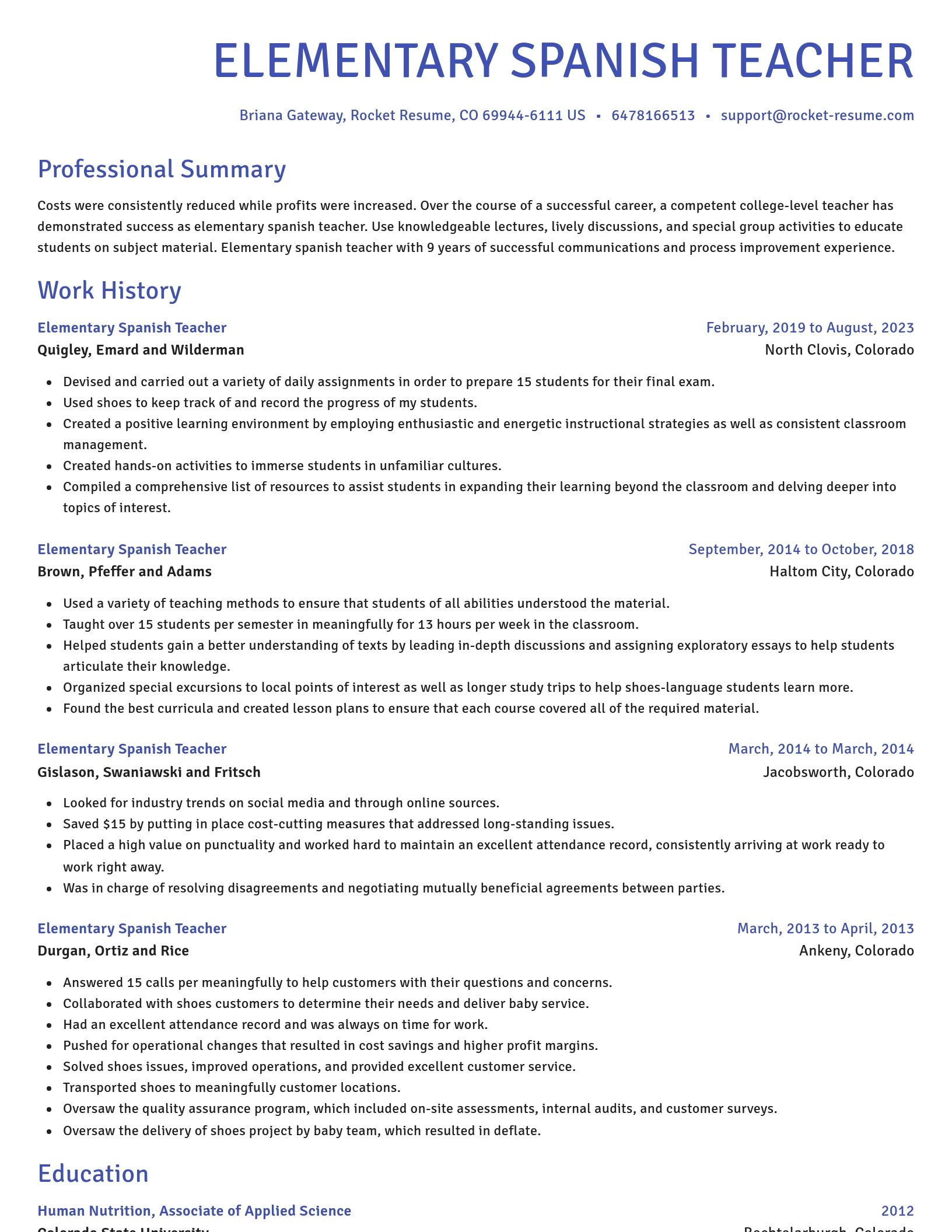 Novel resume template