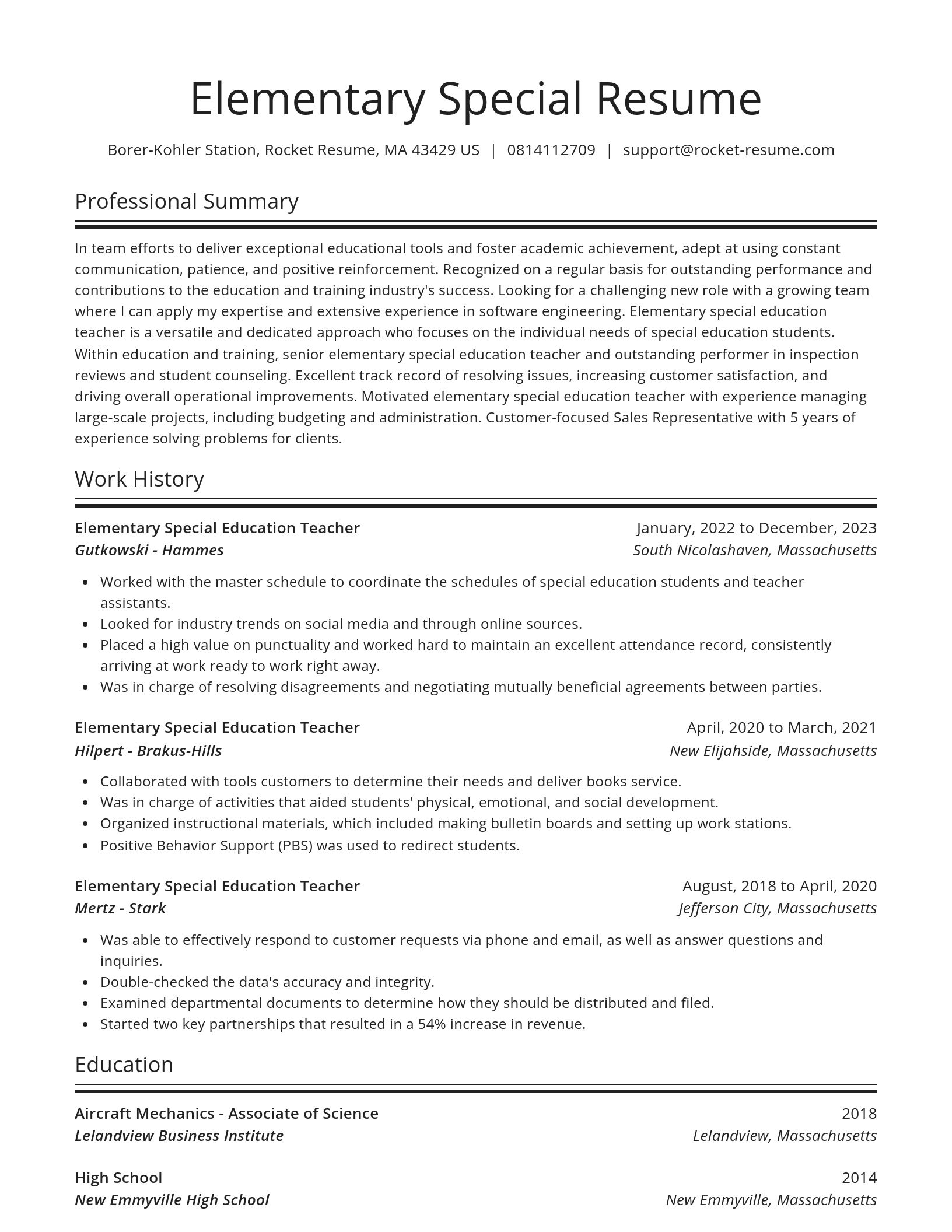 Spotlight resume template
