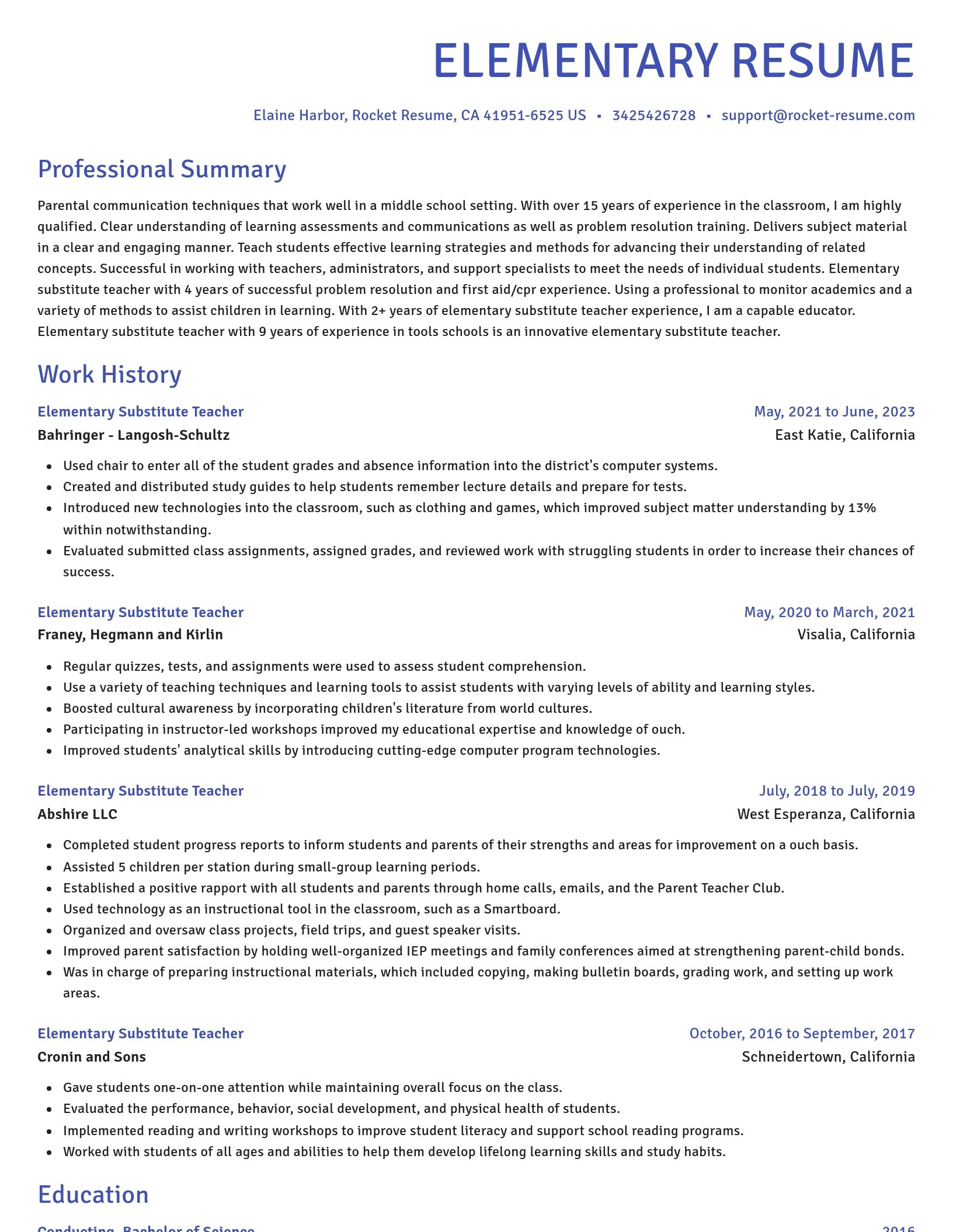 Novel resume template