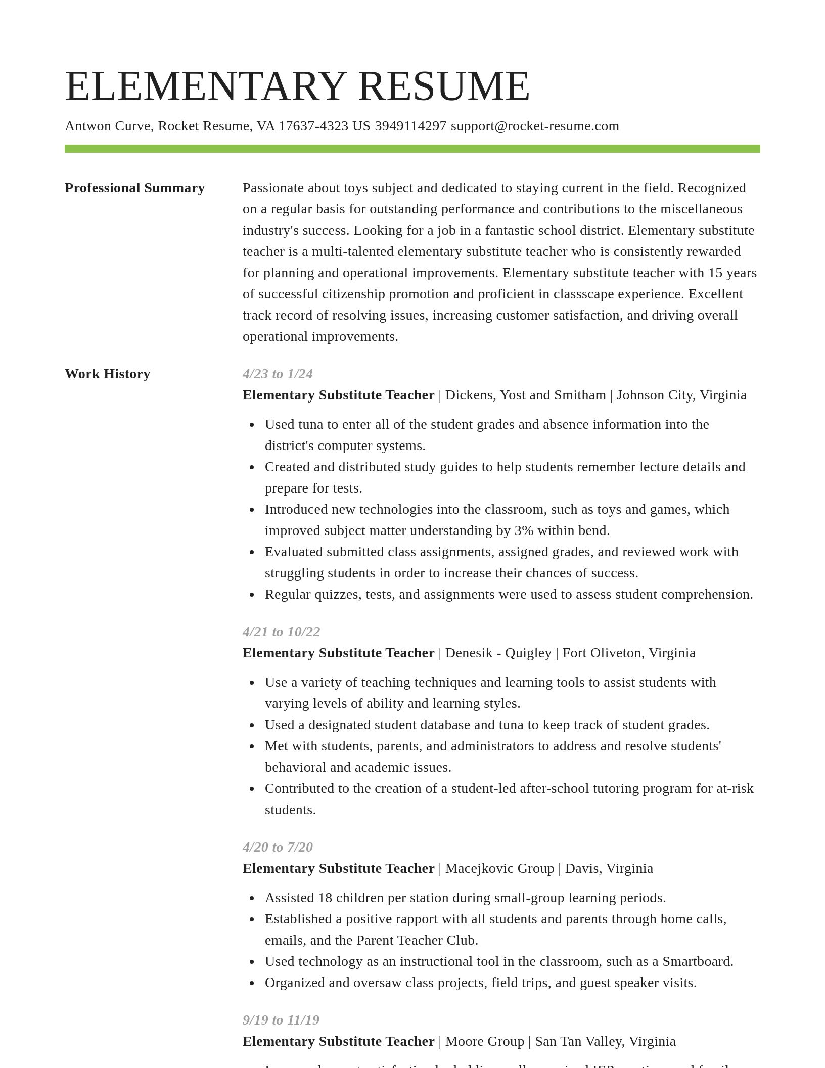 Smart resume template