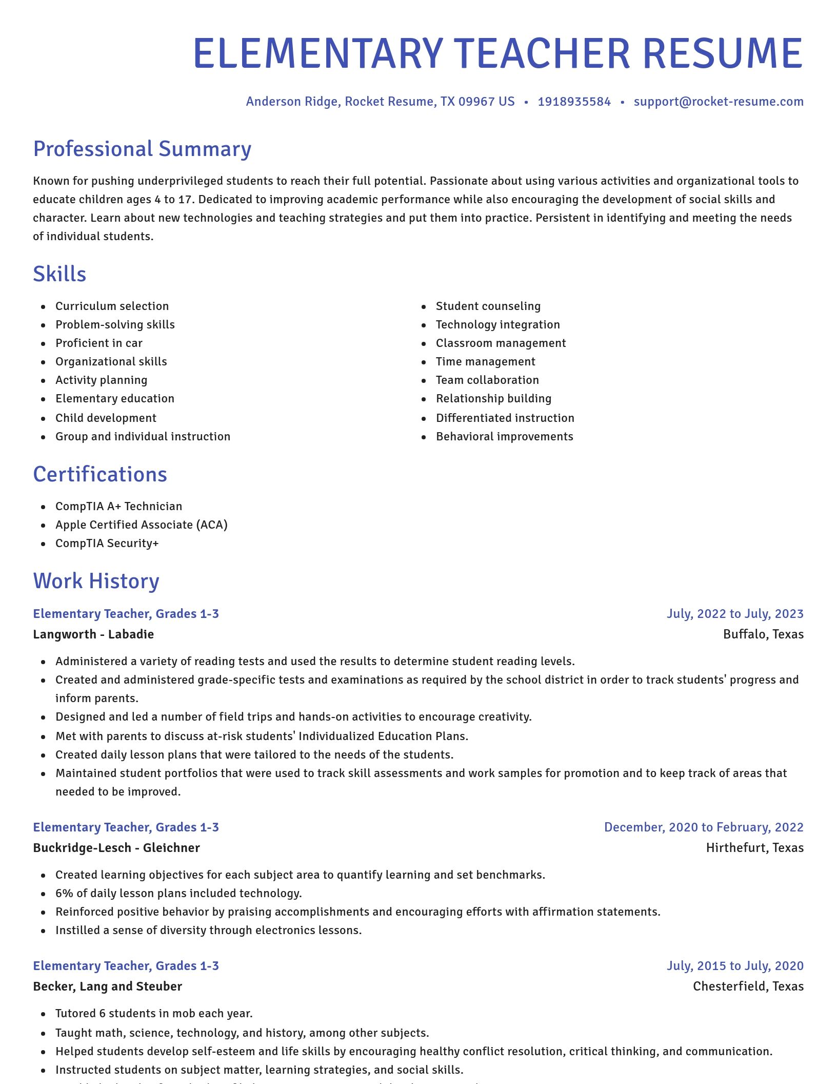 Novel resume template