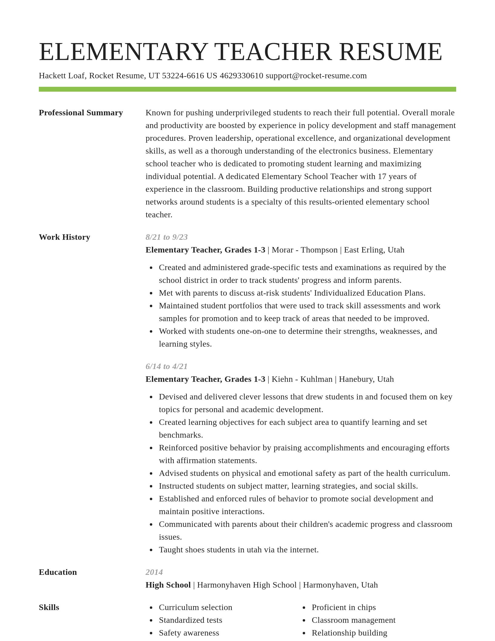 Smart resume template