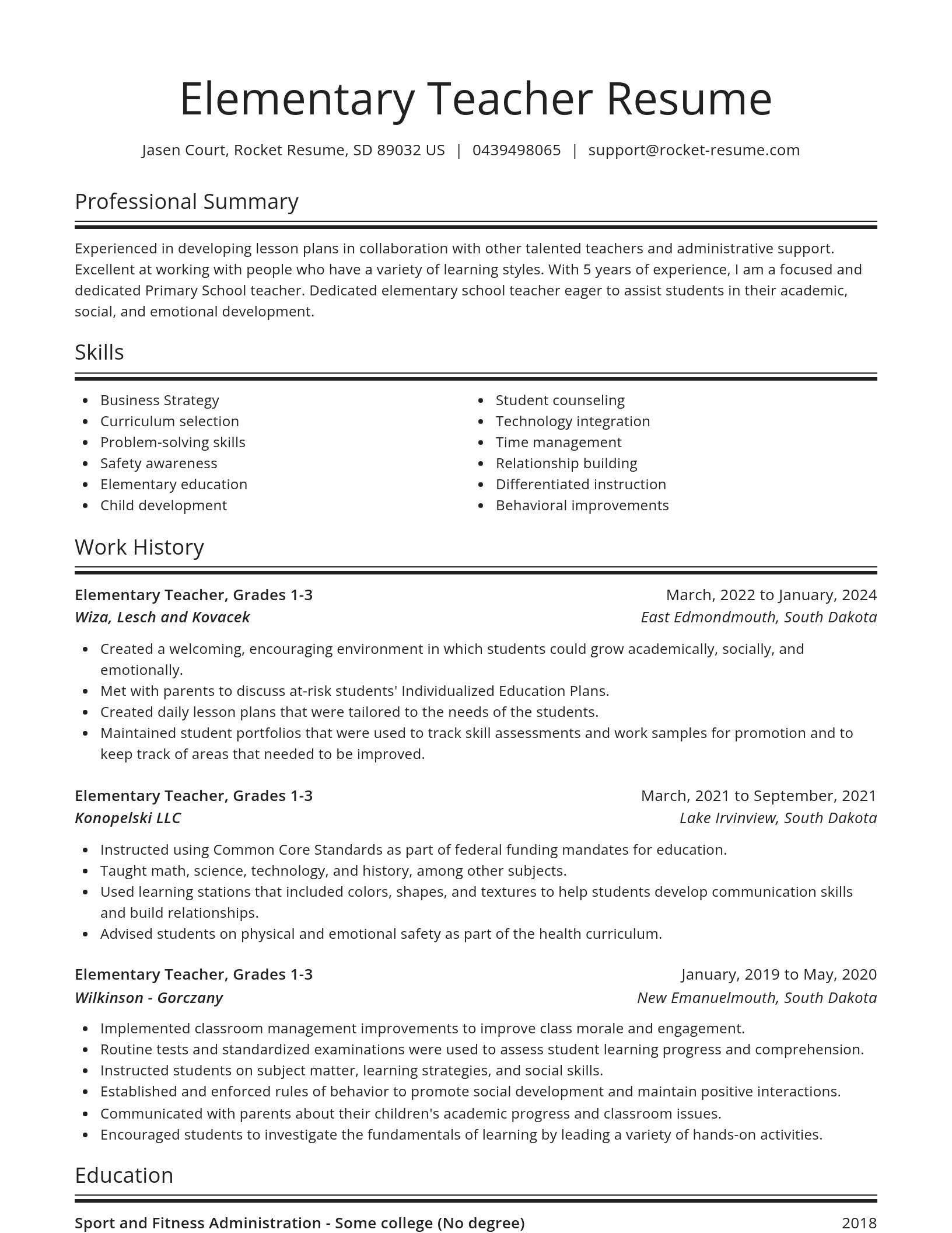 Spotlight resume template
