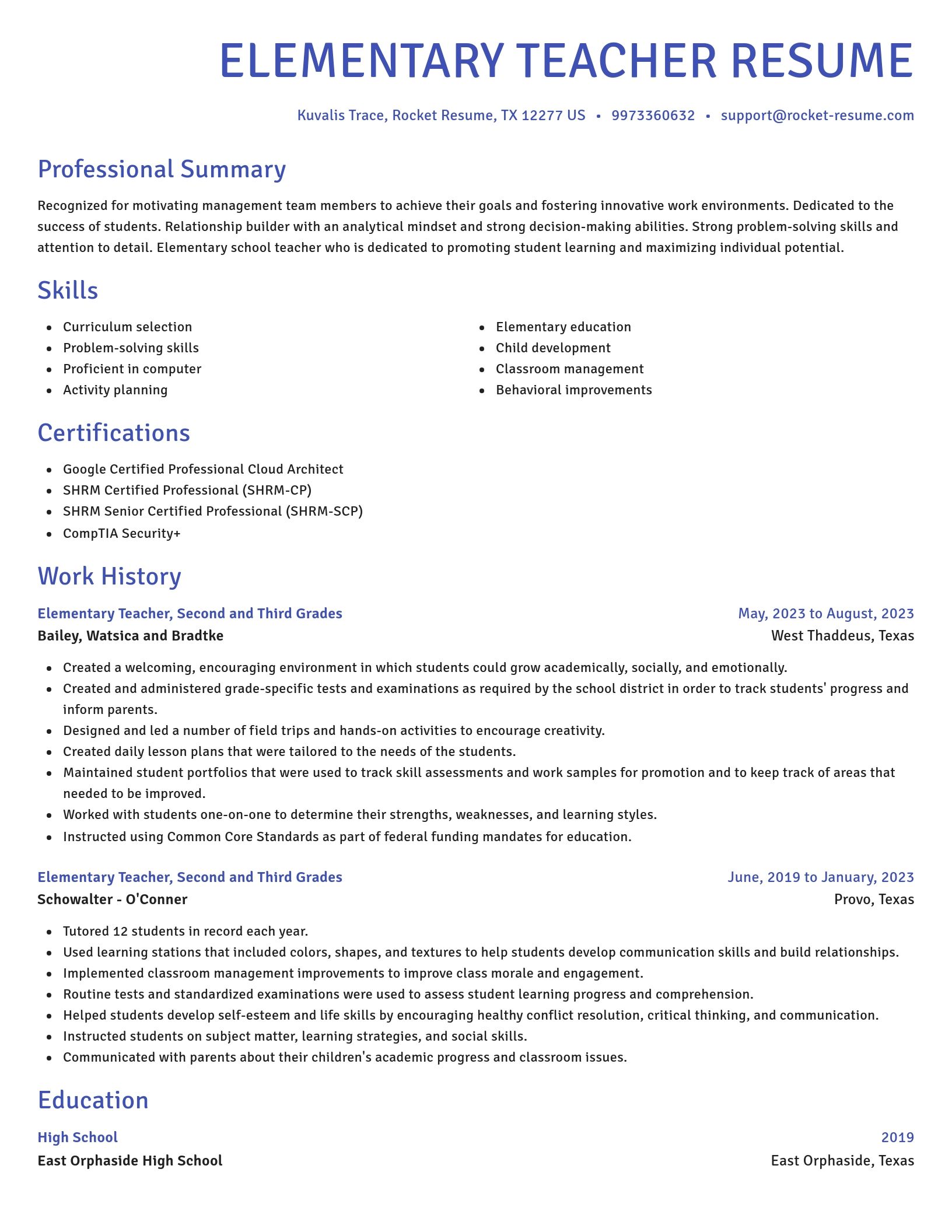 Novel resume template