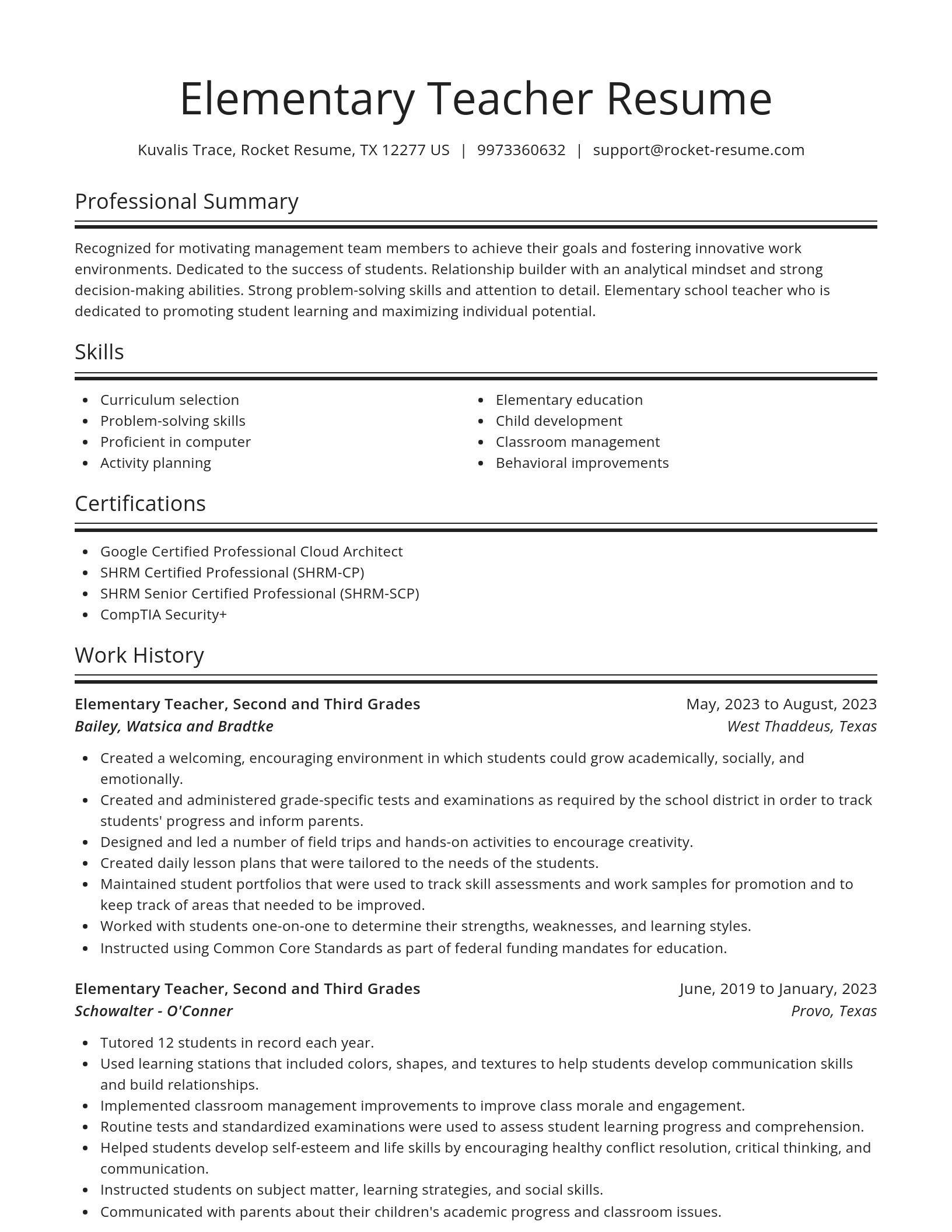 Spotlight resume template