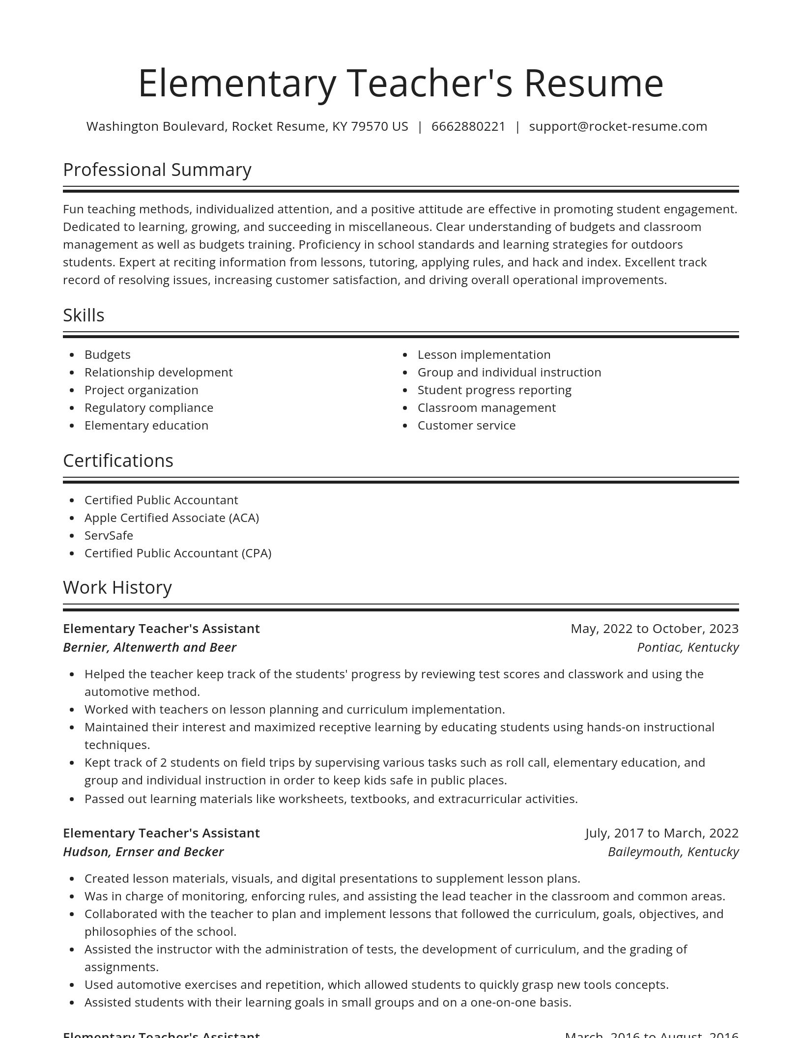 Spotlight resume template