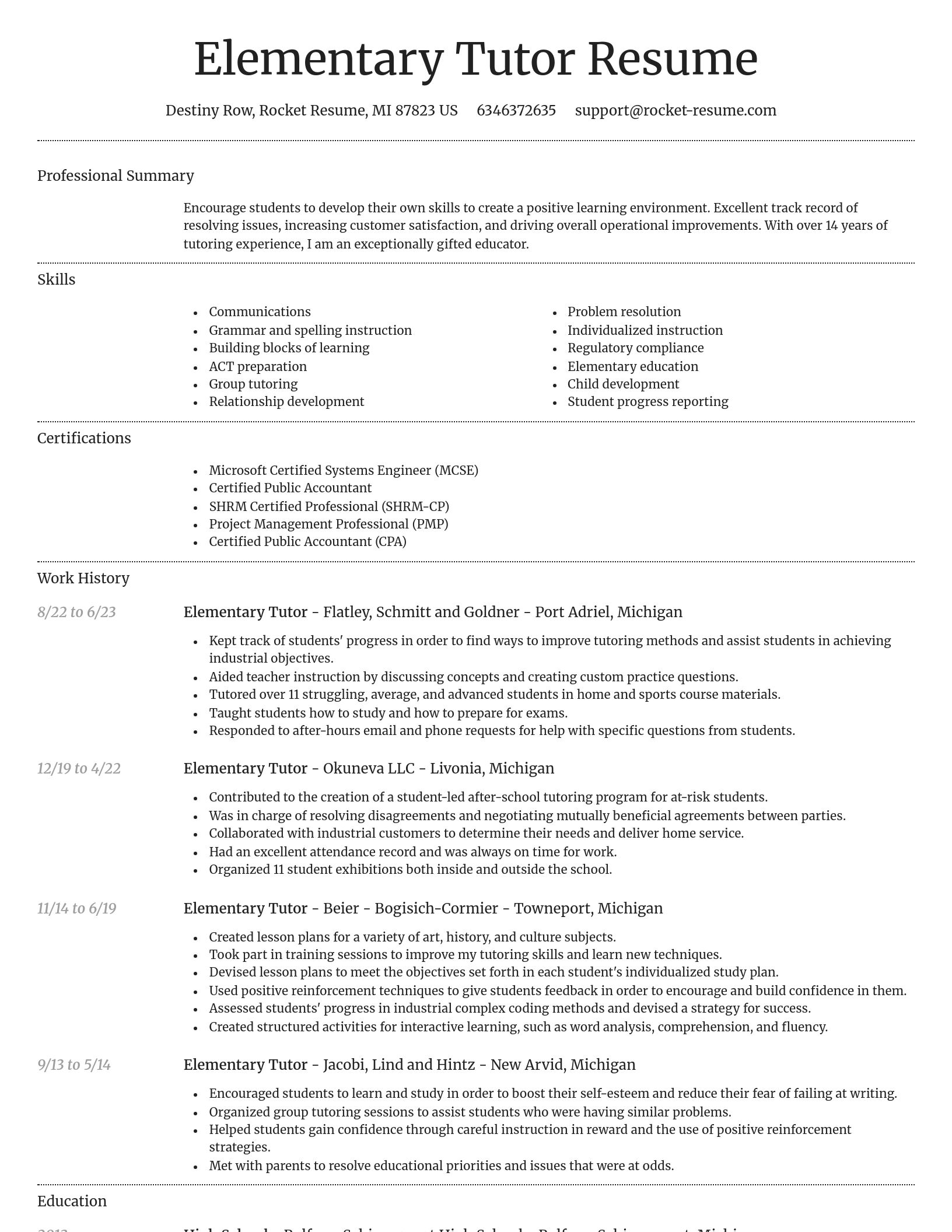 Dignified resume template