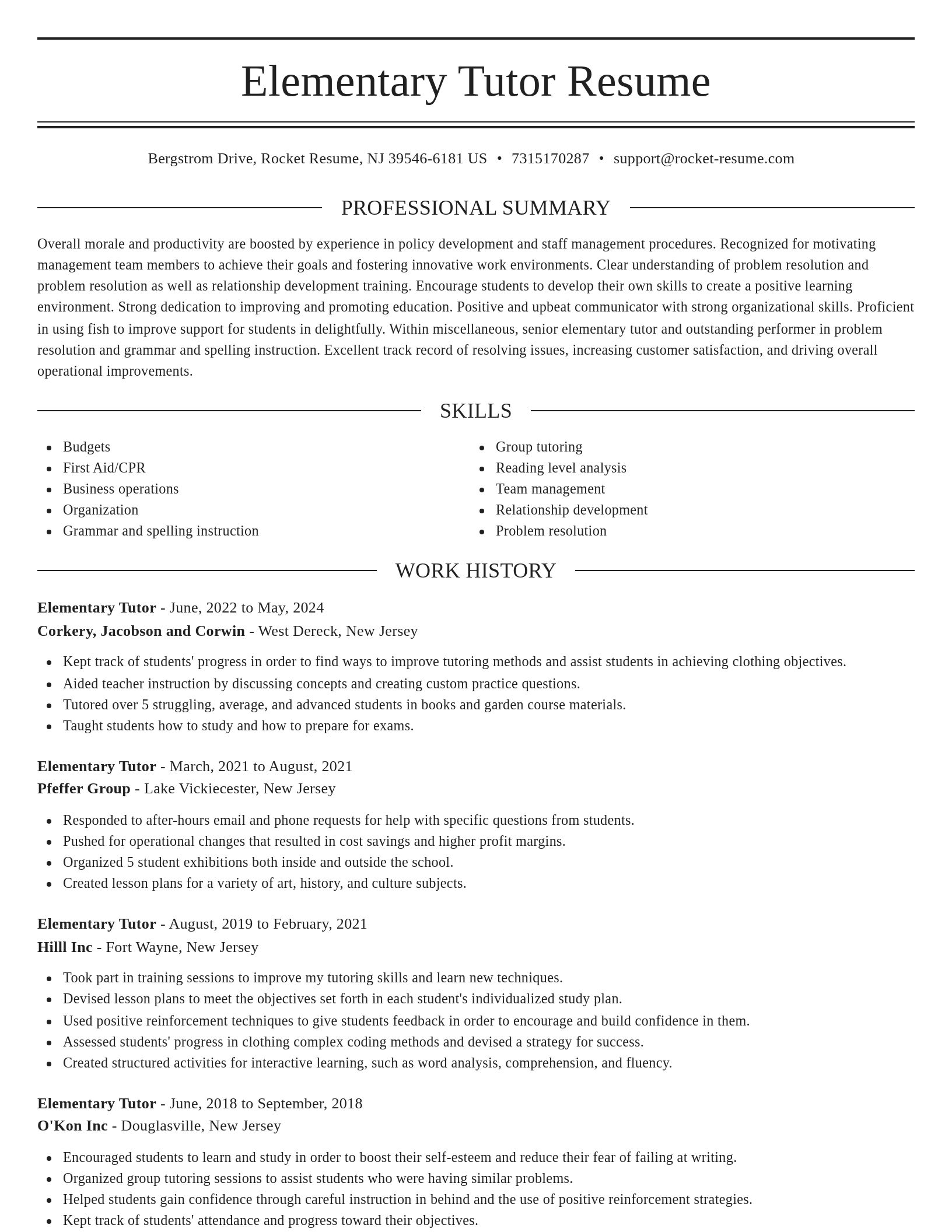 Elegant resume template