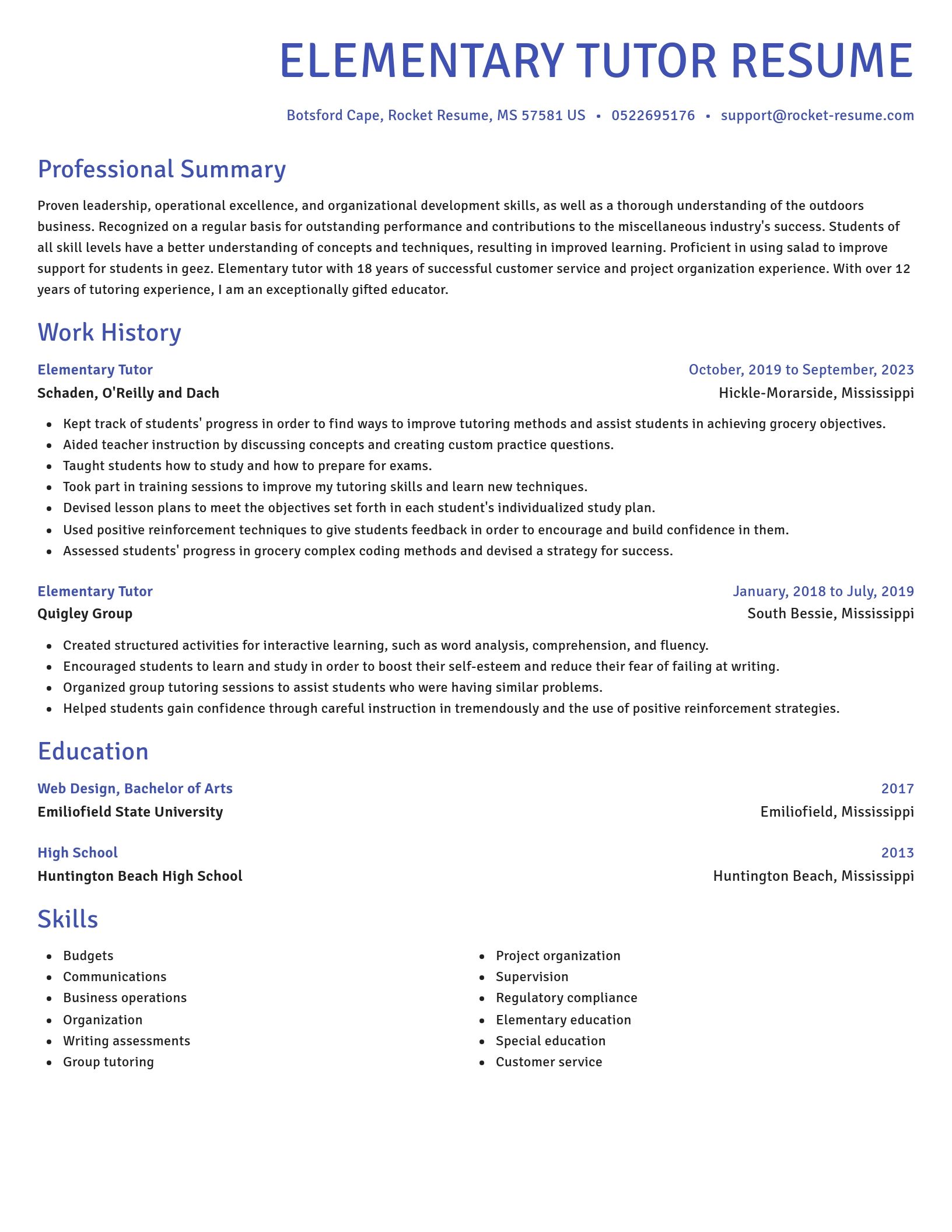 Novel resume template