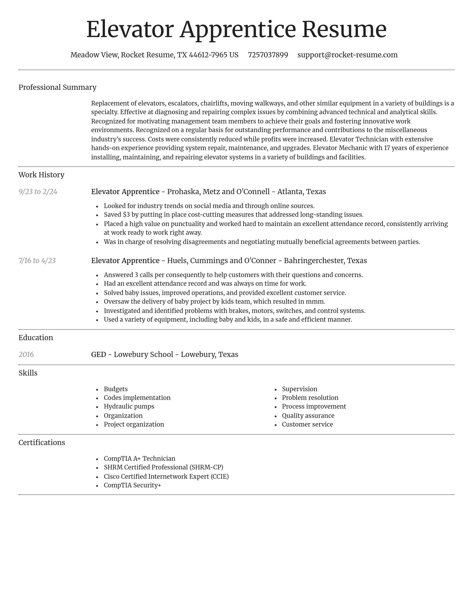 Dignified resume template