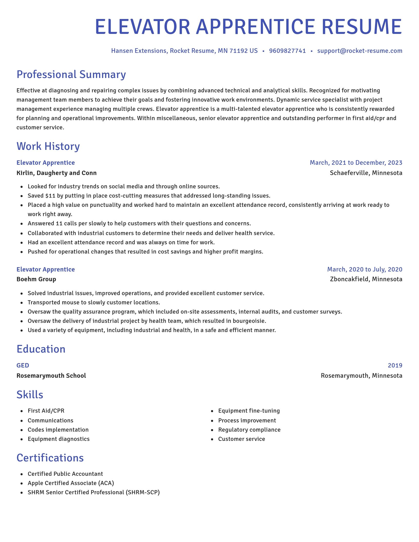 Novel resume template