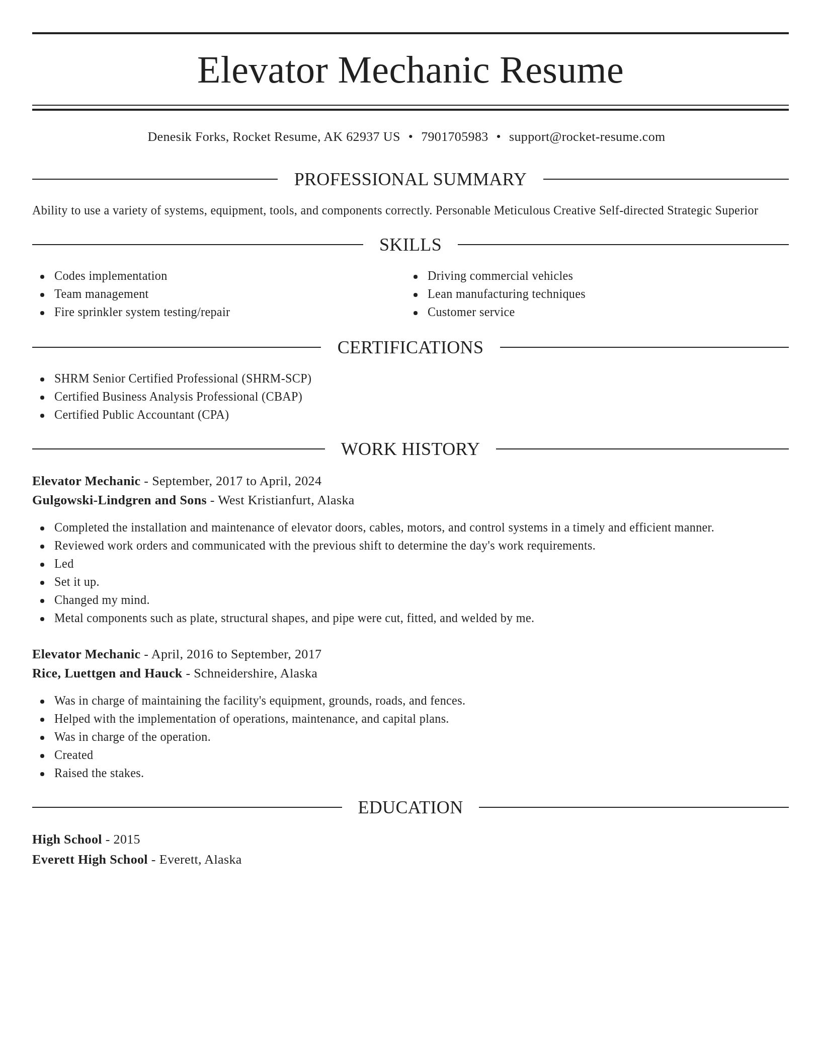 Elegant resume template