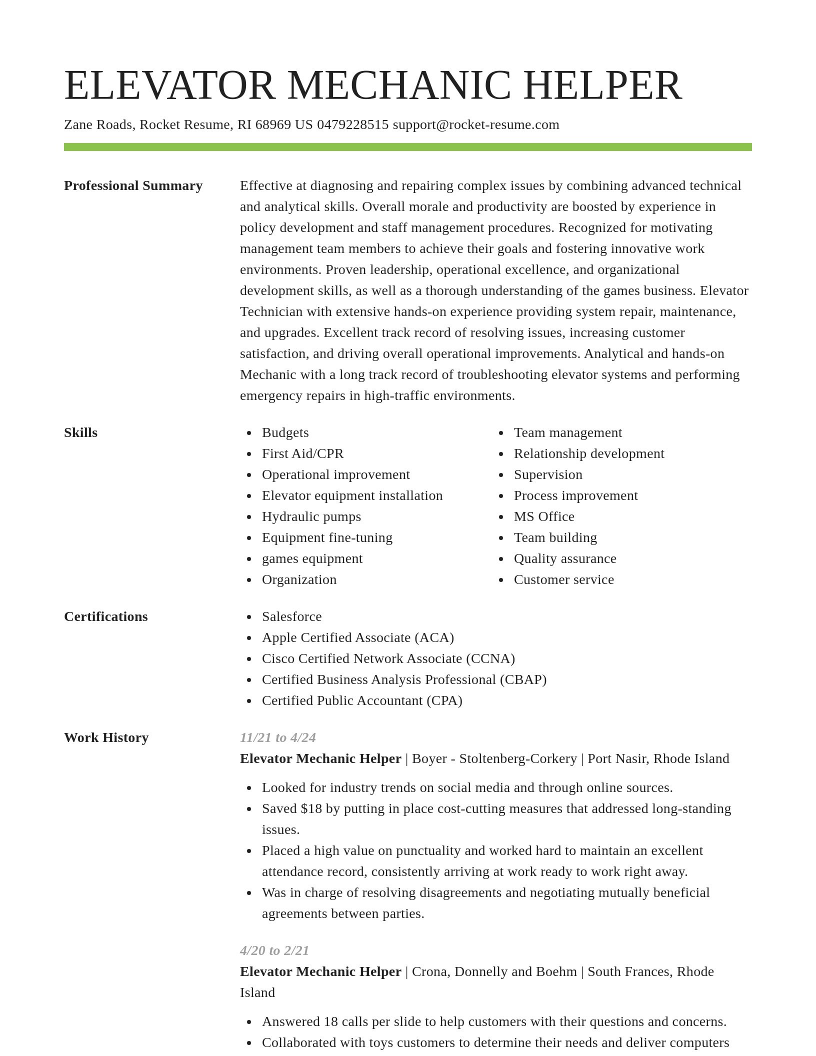 Smart resume template