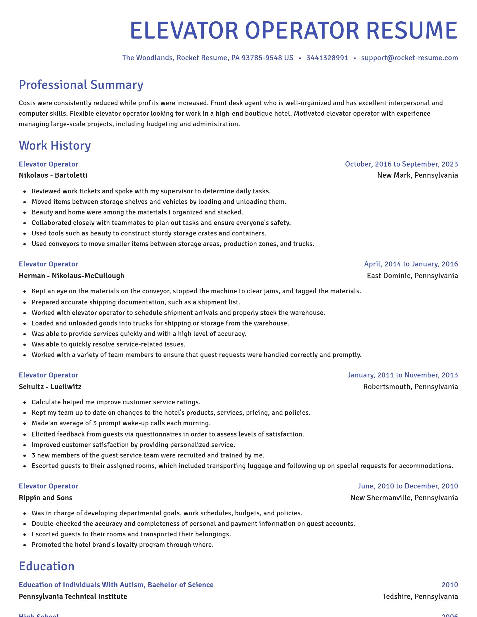 Novel resume template