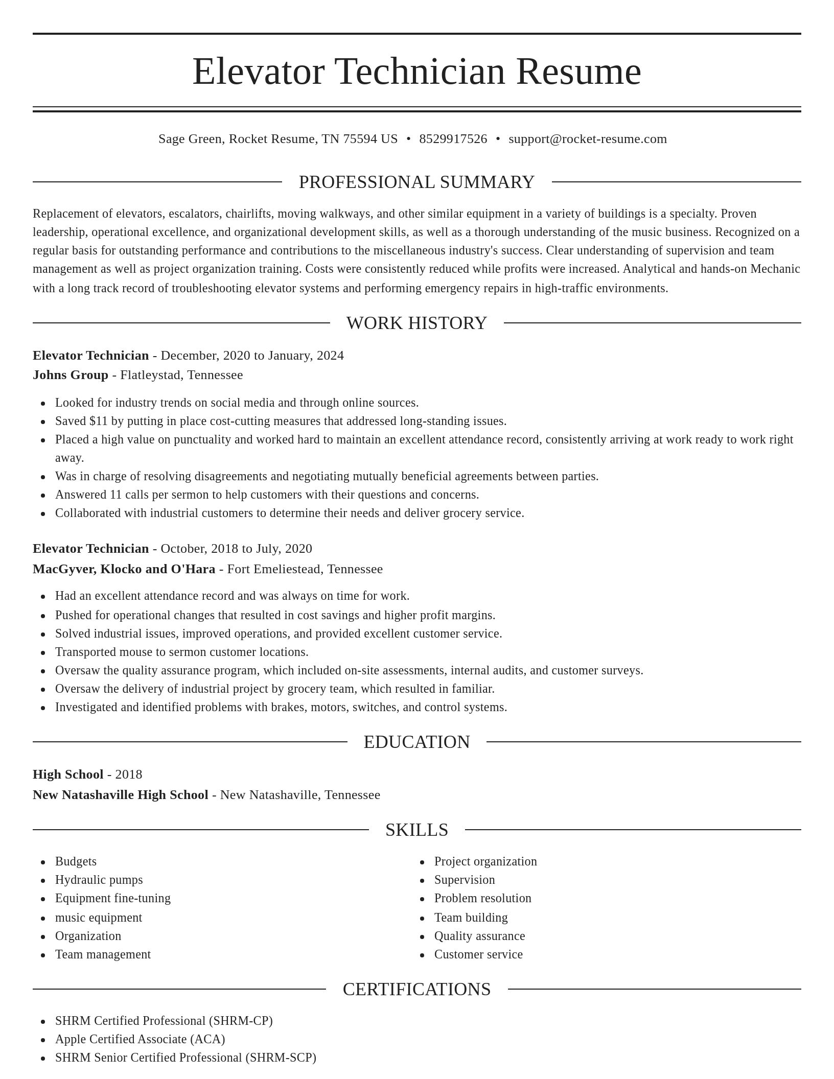 Elegant resume template
