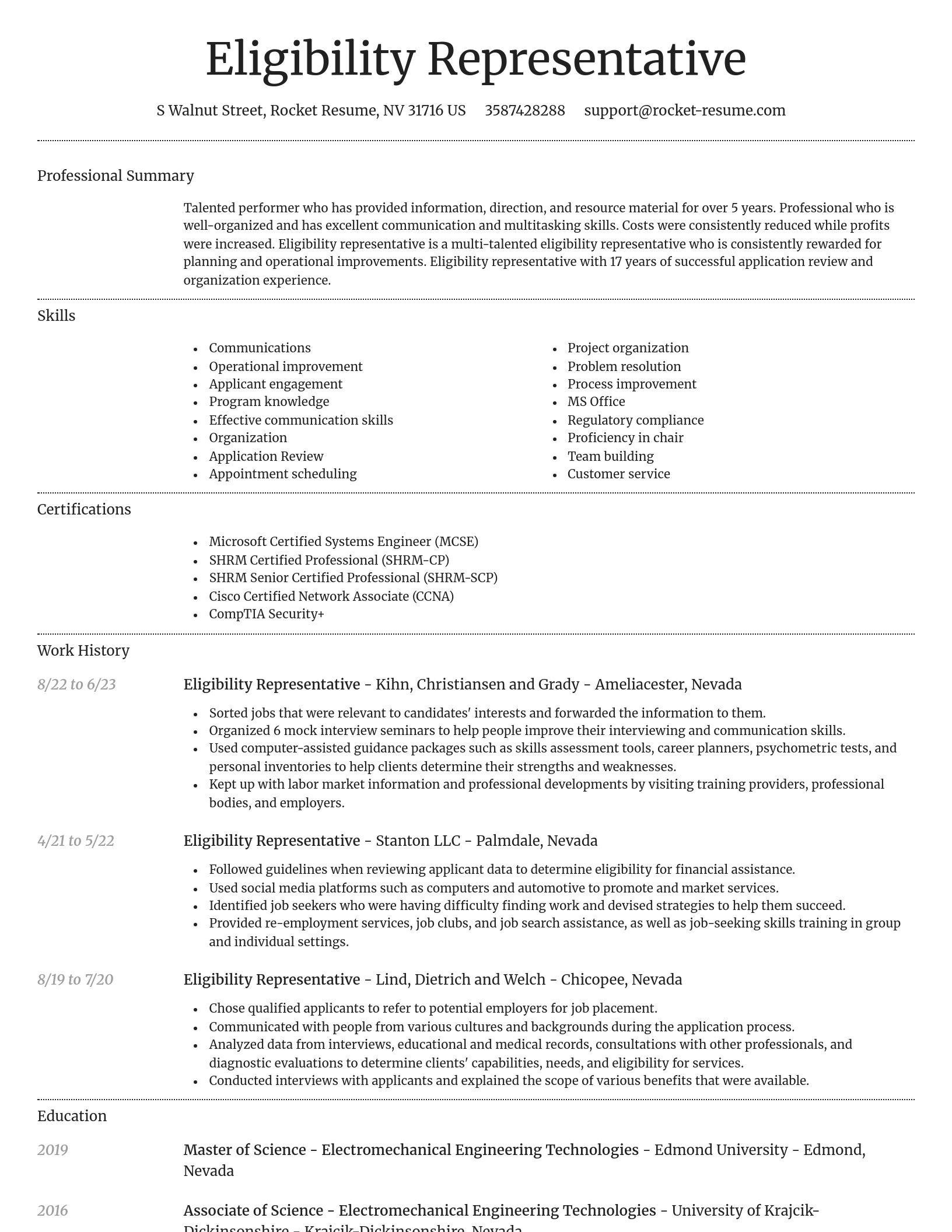 Dignified resume template