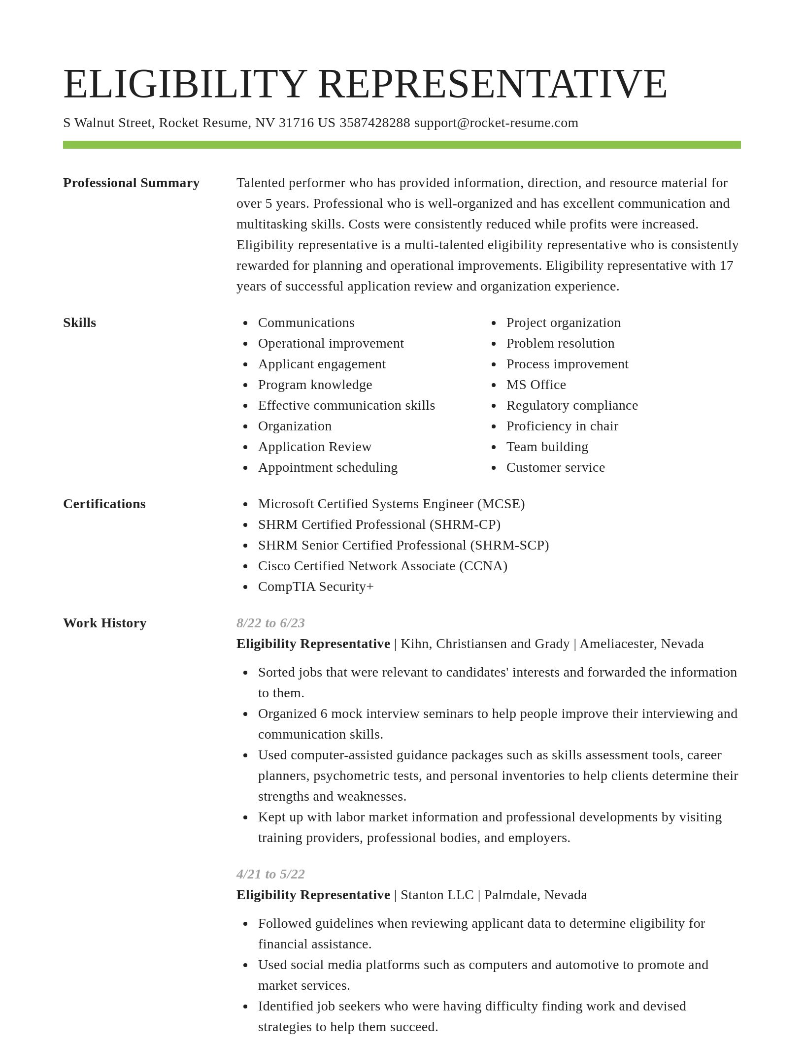 Smart resume template
