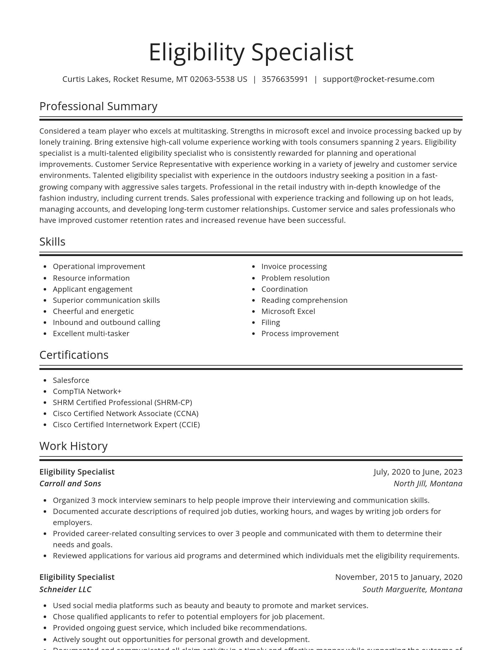 Spotlight resume template