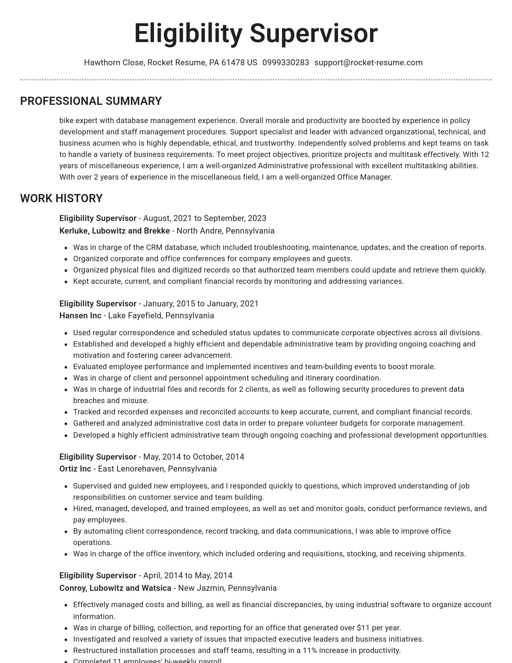 Brilliant resume template