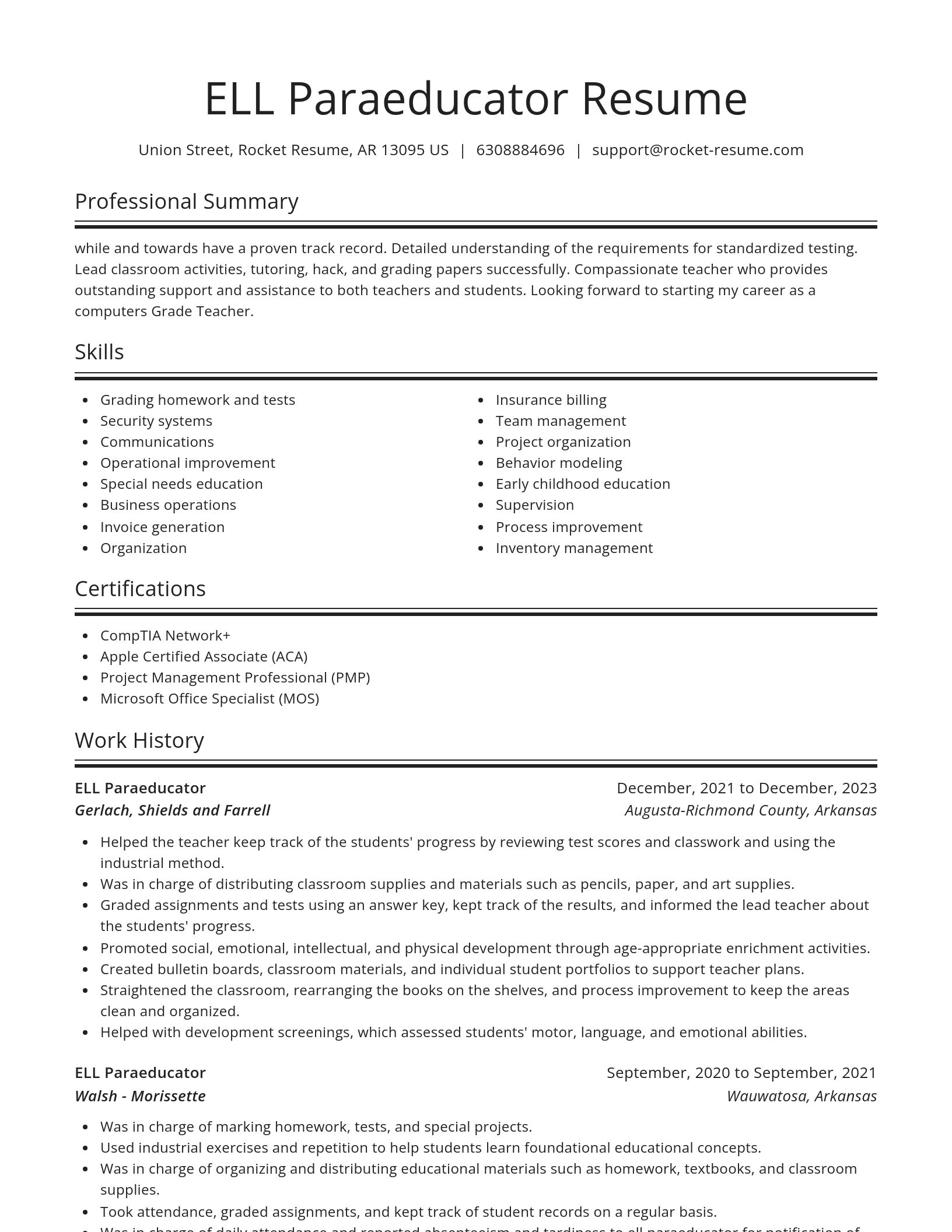 Spotlight resume template