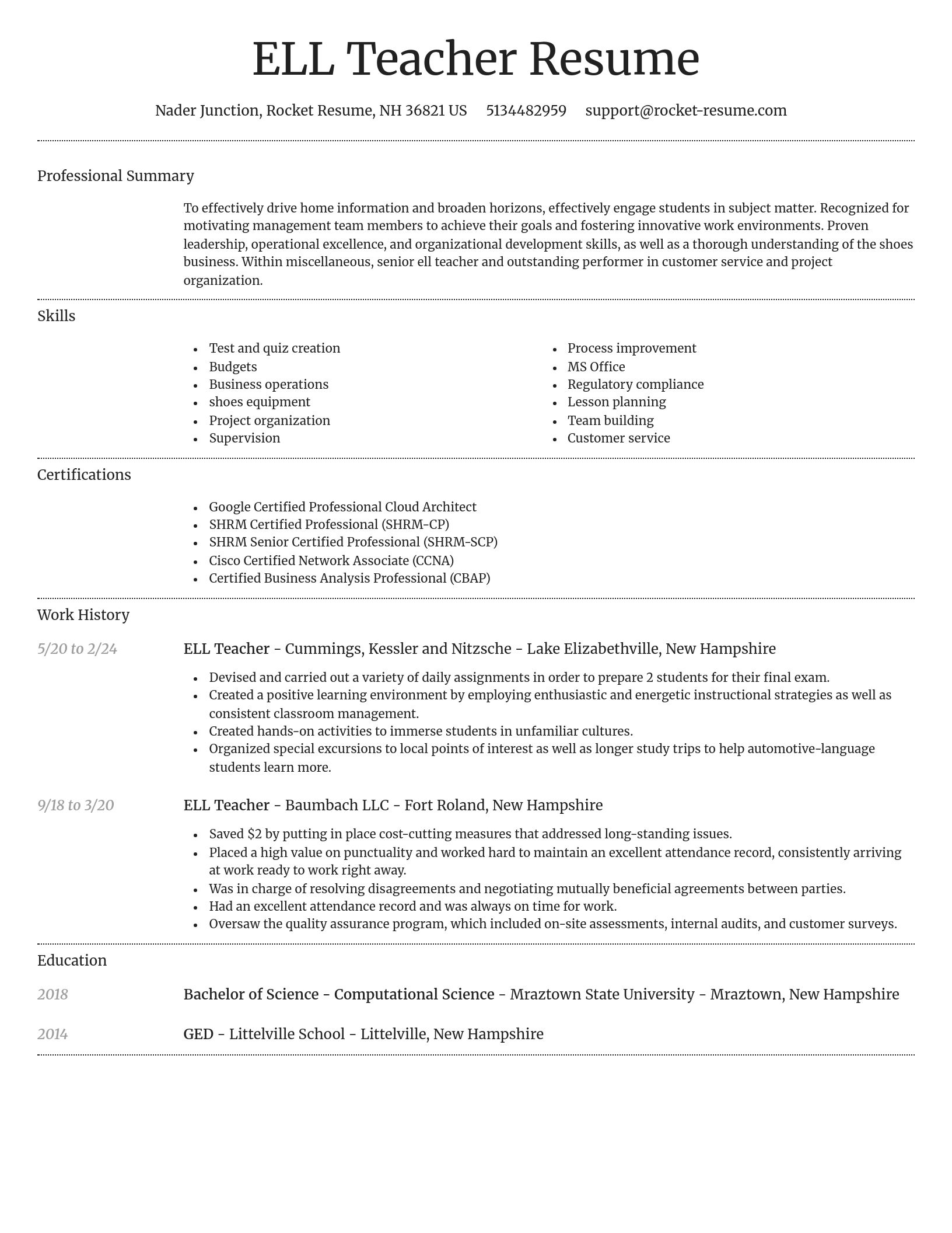 Dignified resume template
