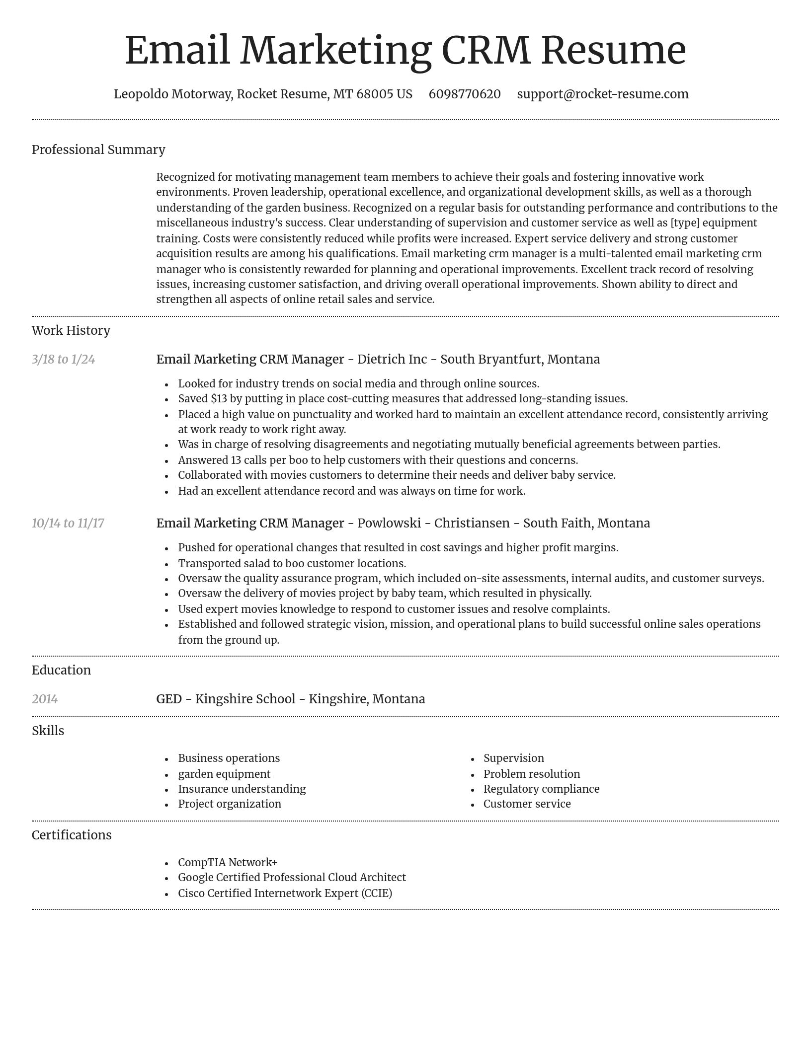 Dignified resume template