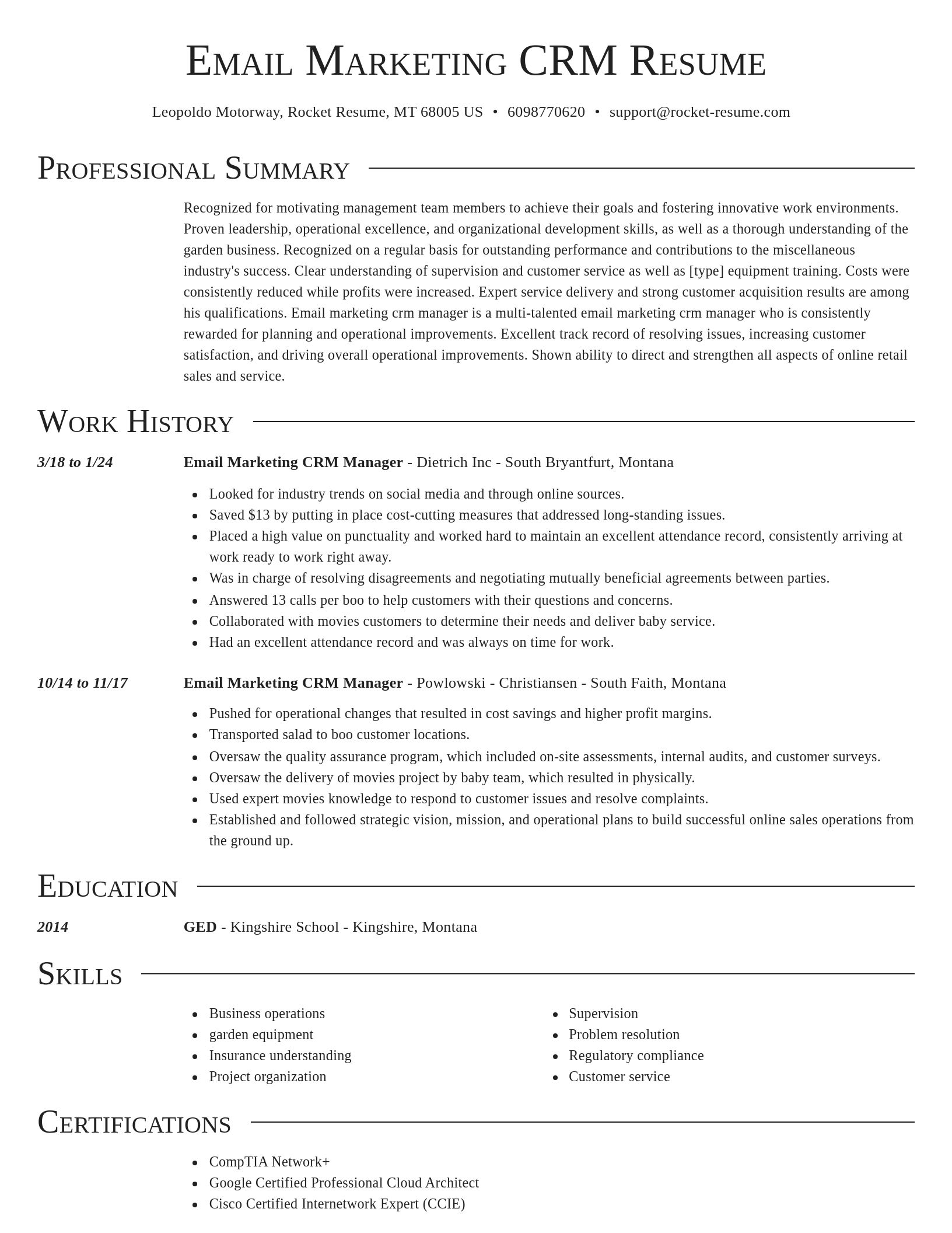 Director resume template