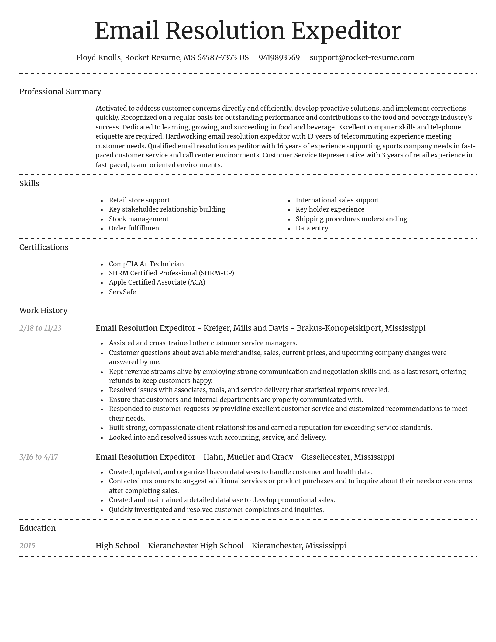 Dignified resume template