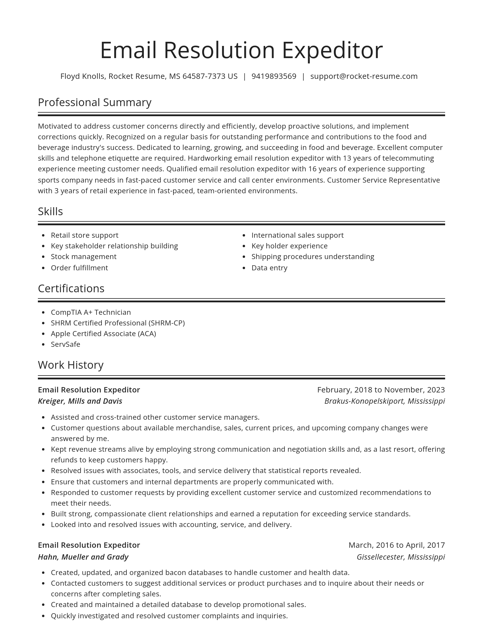 Spotlight resume template