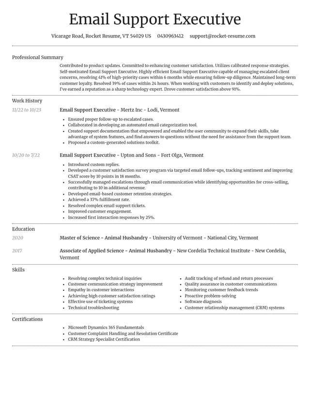 Dignified resume template